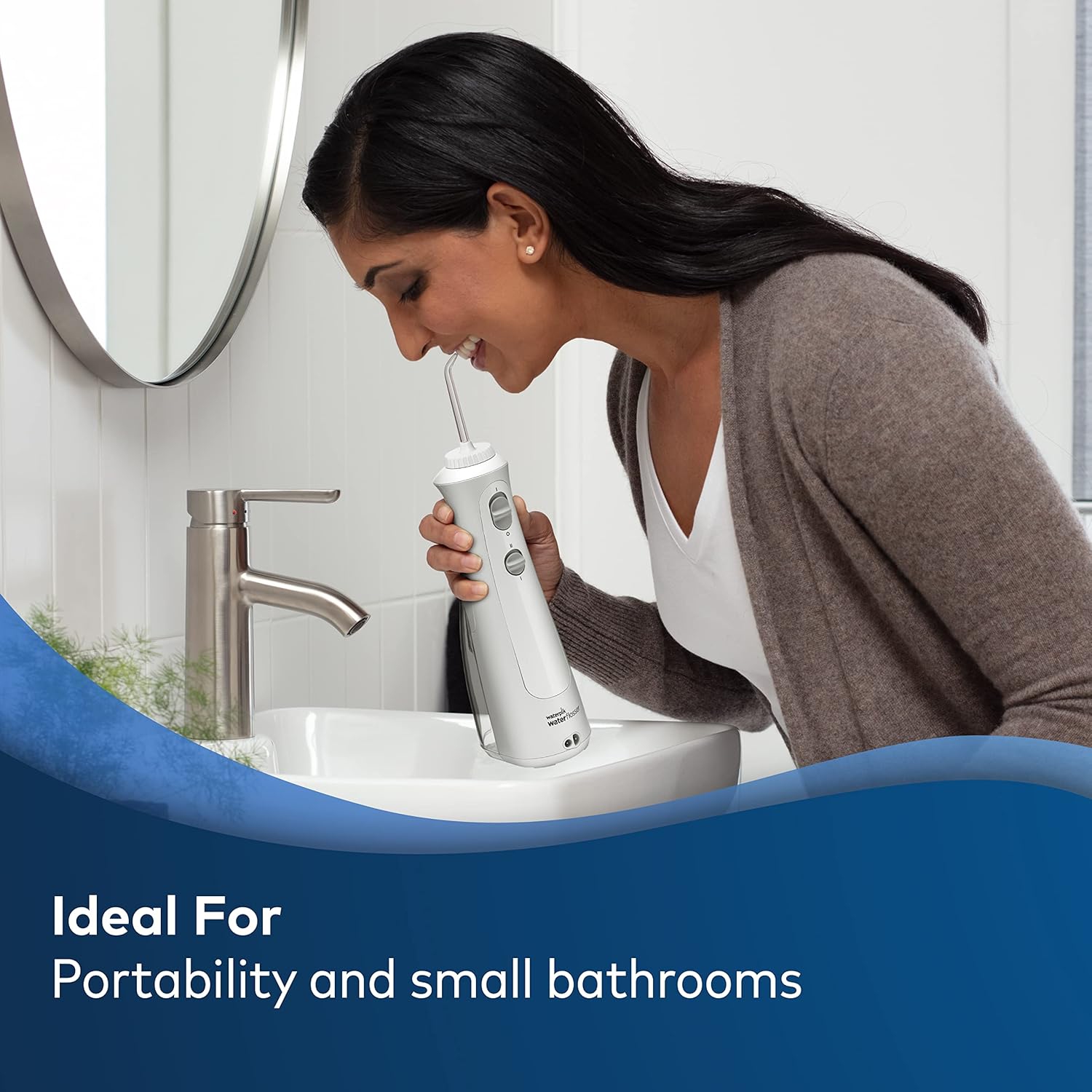 Waterpik Waterflosser sans fil Pearl avec 4 conseils pour nettoyer les dents, les gencives, les renforts, les soins dentaires