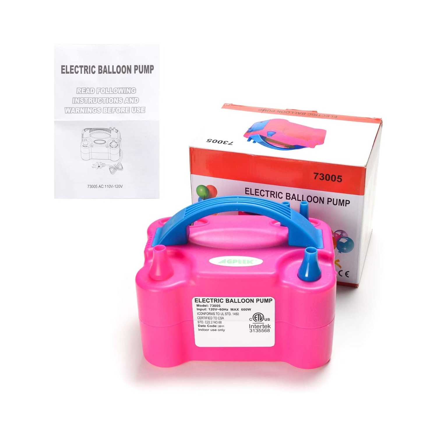 Electric High Power Two Nozzle Air Blower Balloon Inflator Pump Fast Portable Tool