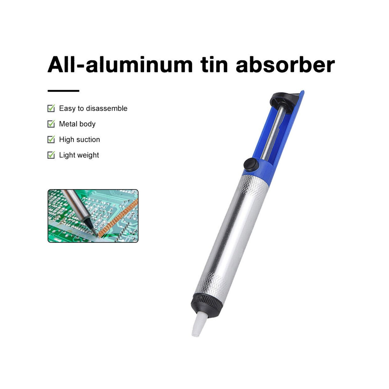 Desoldering Pump,Electric Soldering Iron Auxiliary Tool Manual Desoldering Suction Pump,Vacuum Pump Solder Removal Too