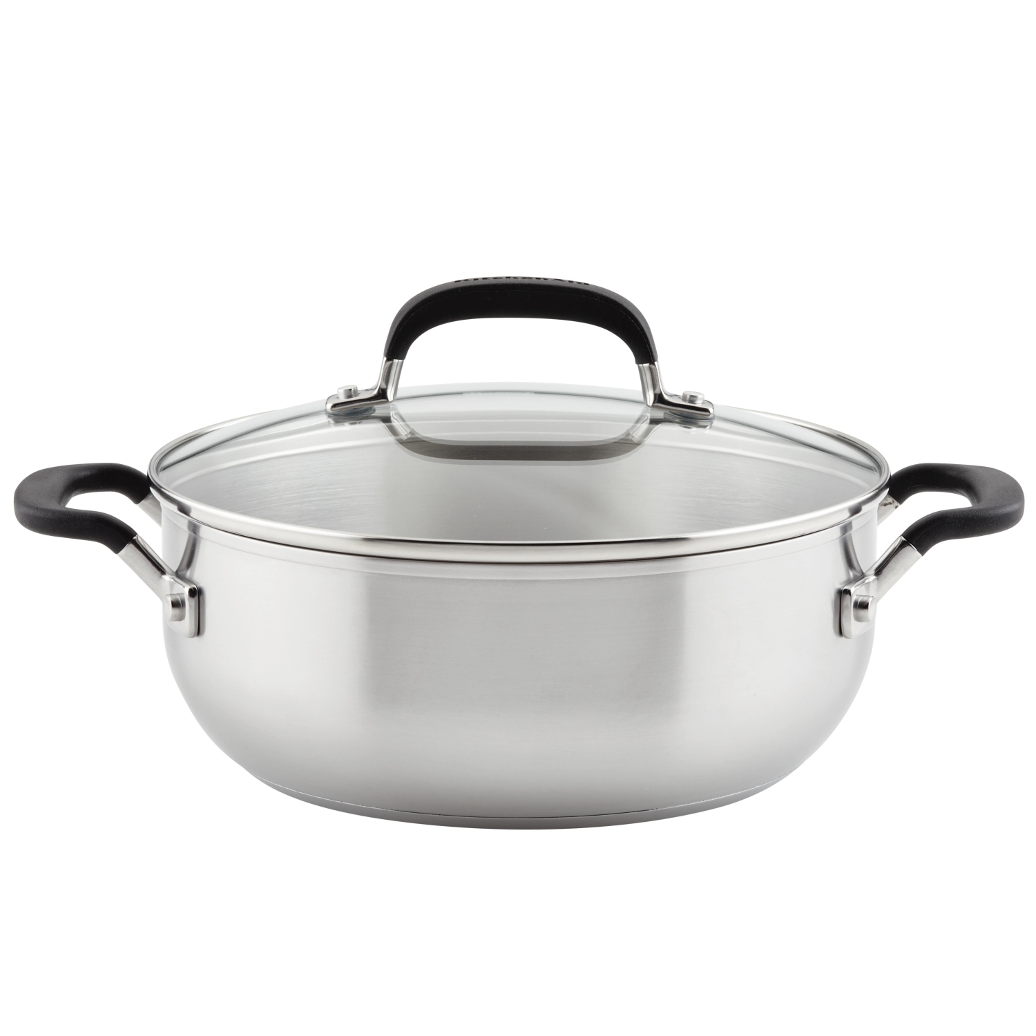 Casserole KitchenAid en acier inoxydable avec couvercle, 4 pintes, acier inoxydable brossé