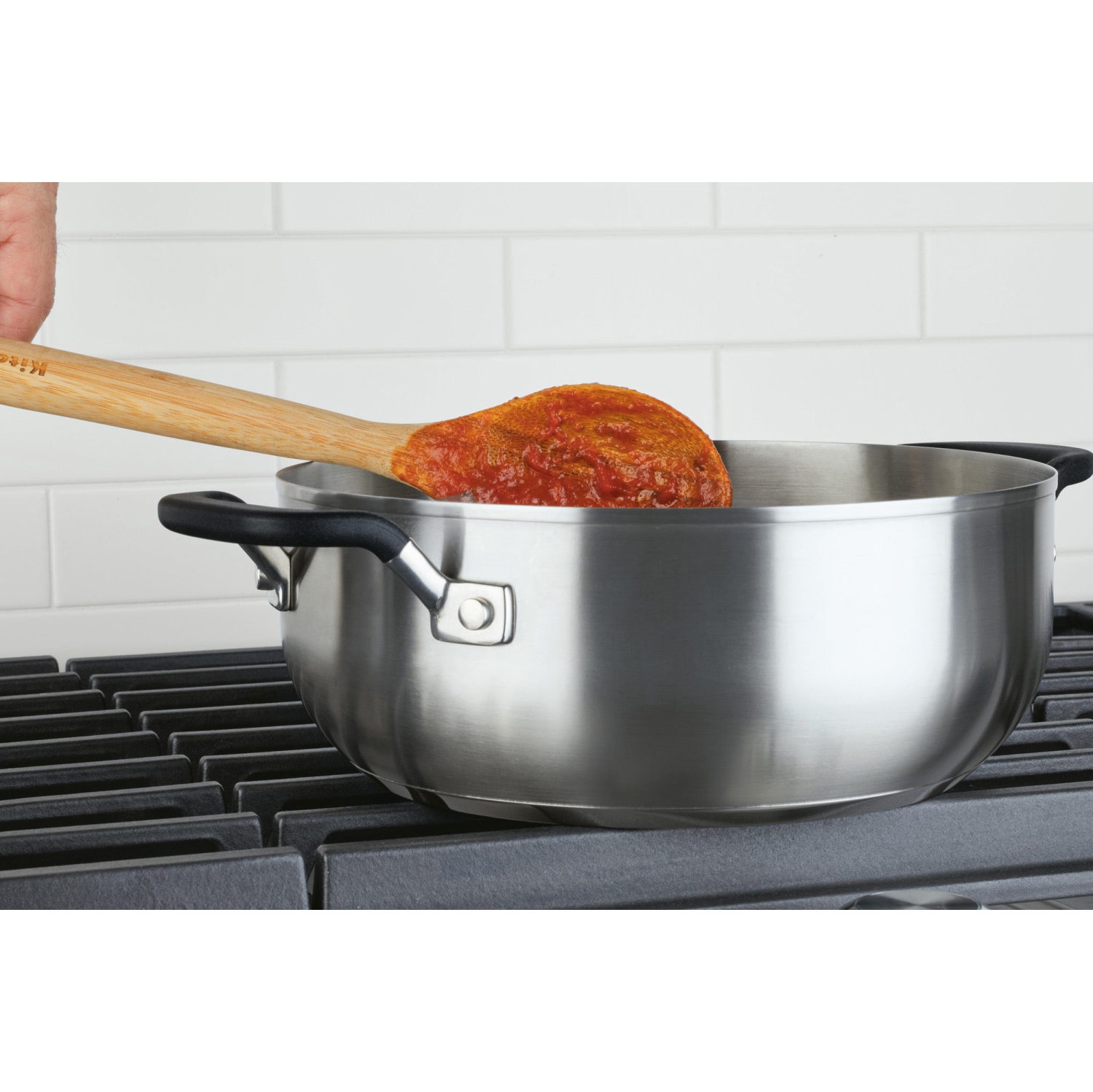 Casserole KitchenAid en acier inoxydable avec couvercle, 4 pintes, acier inoxydable brossé