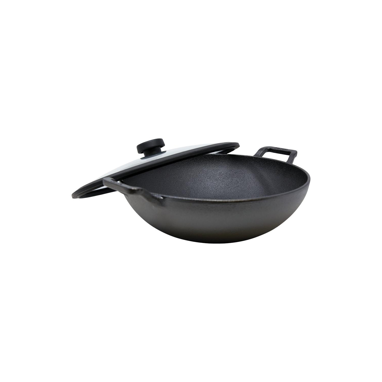 Meyer – 30&nbsp;cm en fonte et Kadai 4,7&nbsp;L avec couvercle