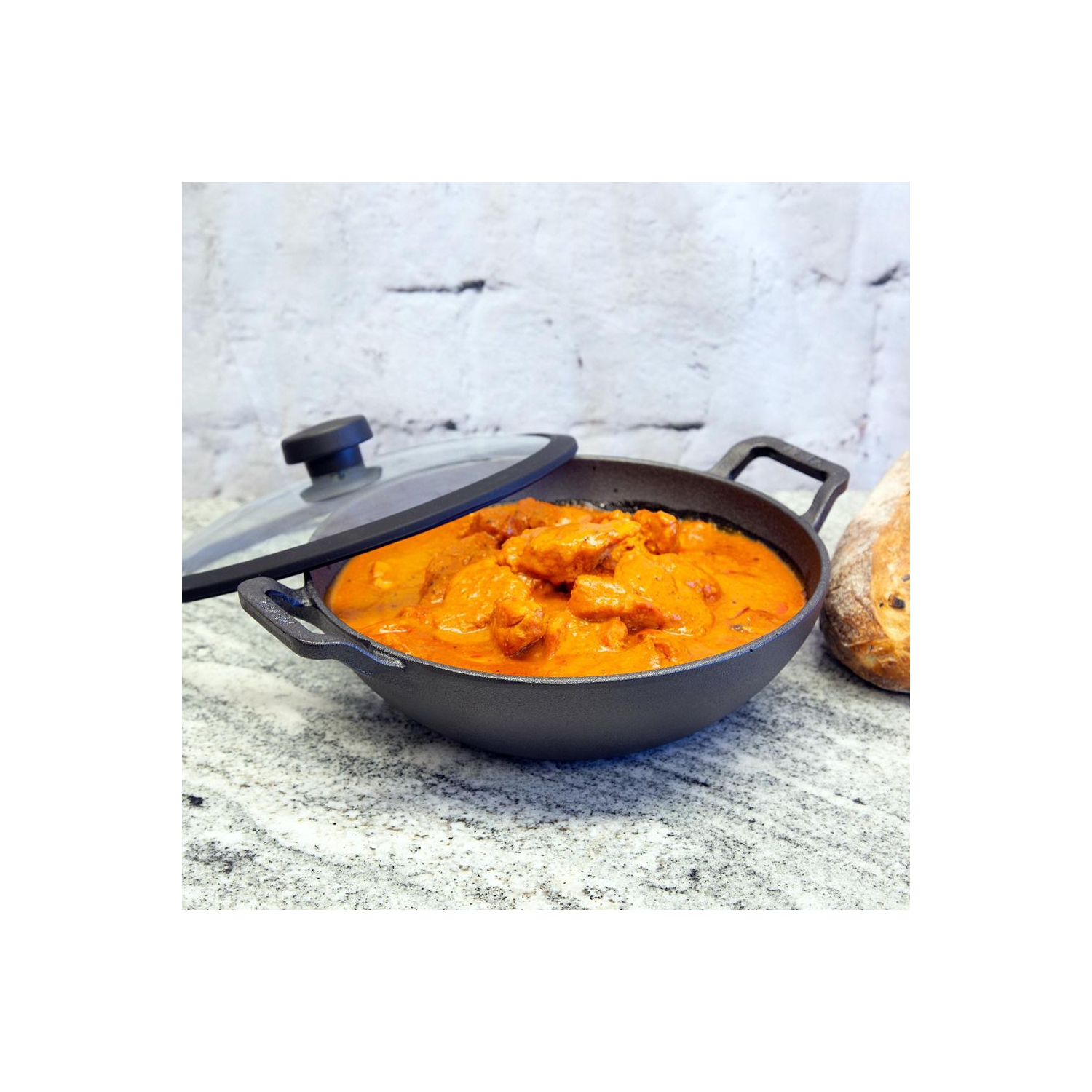 Meyer – 26&nbsp;cm en fonte et Kadai 3&nbsp;L avec couvercle