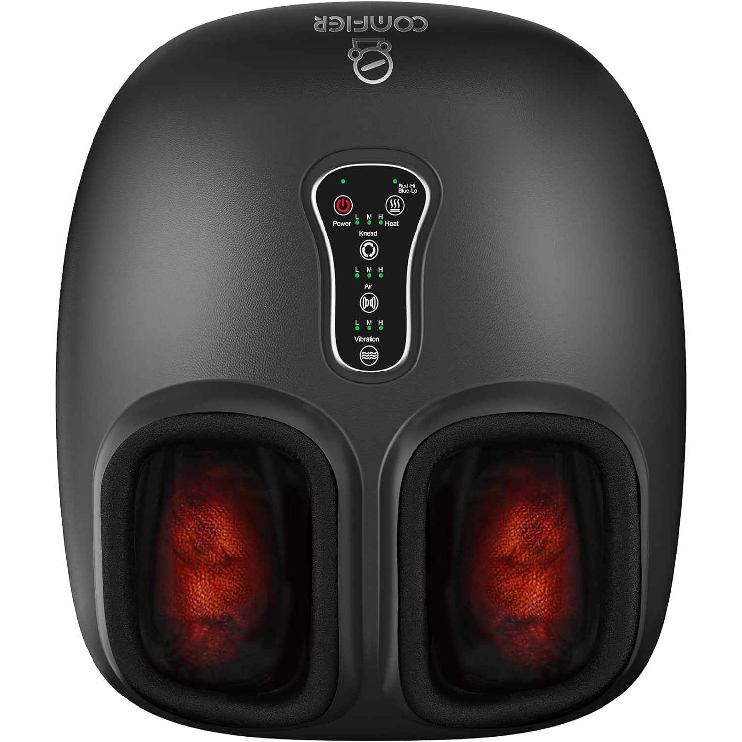 Comfier Shiatsu Foot Massager with Heat Deep Kneading Feet Massage Machine for Plantar Fasciitis Blood Circulation Size Up to 13-Black