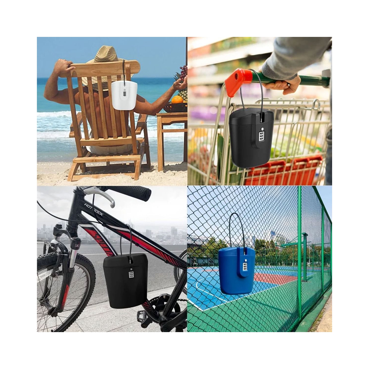 Enhanced Portable Beach Bucket Password Box Storage For Outdoor