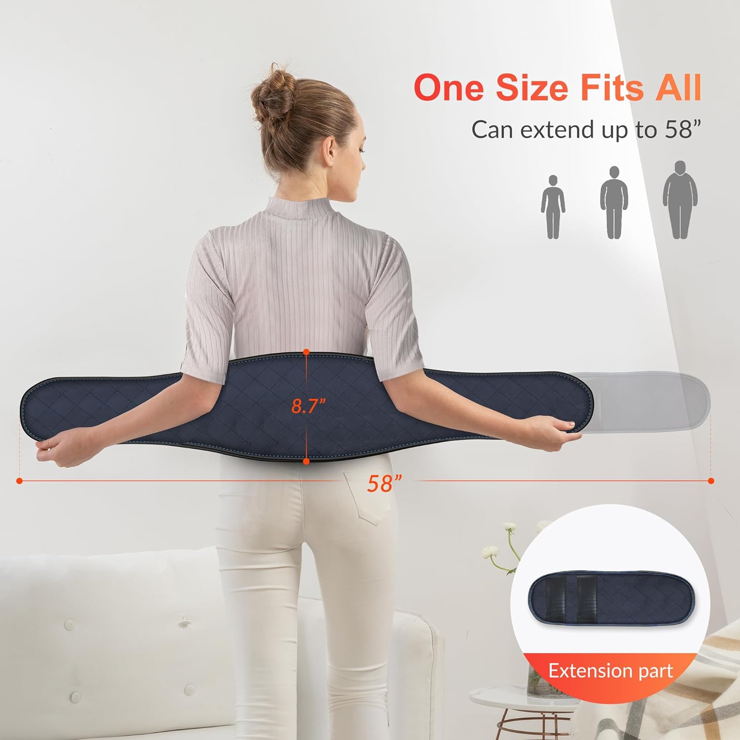 COMFIER Heating Pad for Back Pain Heat Belly Wrap Belt with Vibration Massage Adjustable Belt, Gifts for Family