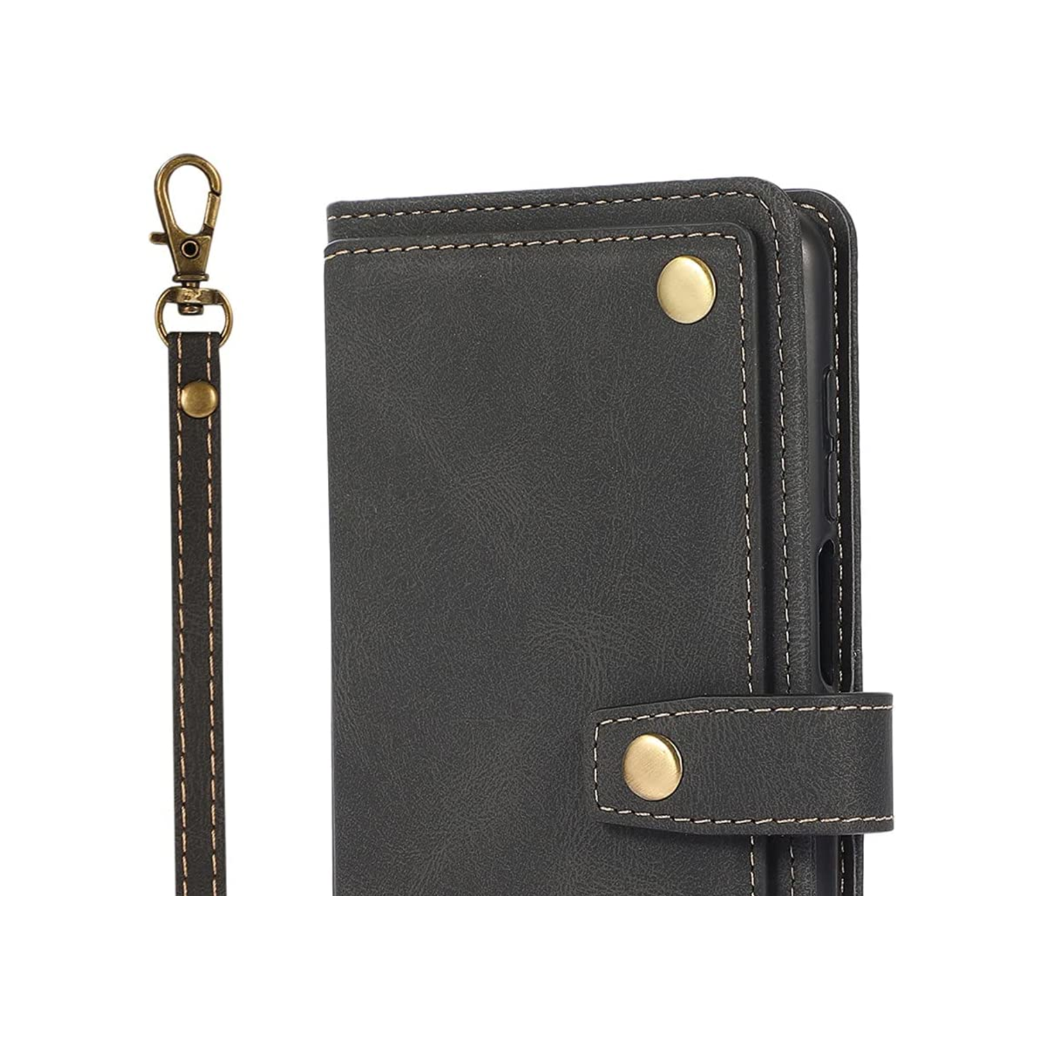 Étui-portefeuille en cuir magnétique étui-portefeuille rabat en cuir antichoc avec 9 fentes pour cartes de crédit pour iPhone 14 PLUS - GRATUIT