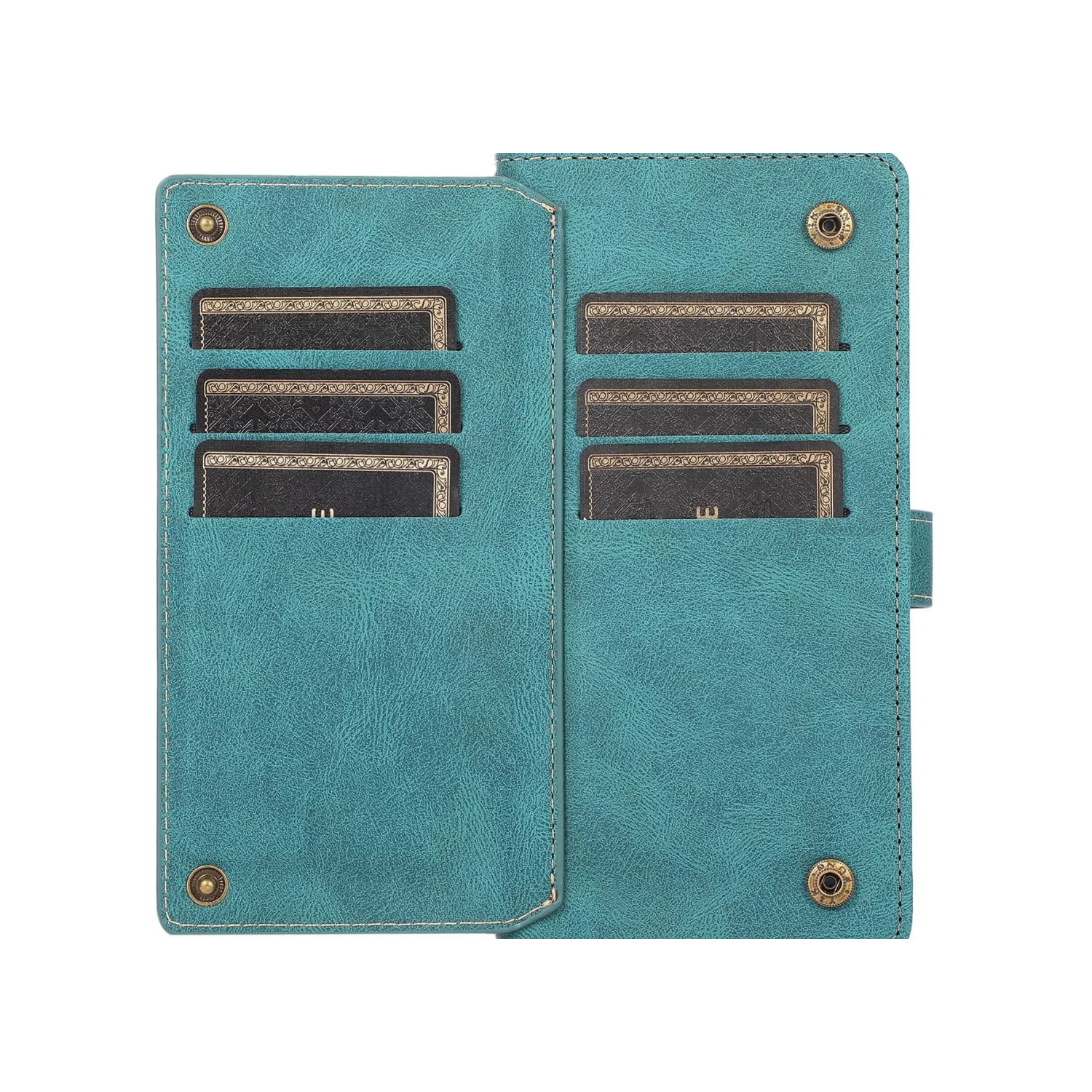 Étui-portefeuille en cuir magnétique étui-portefeuille rabat en cuir antichoc avec 9 fentes pour cartes de crédit pour iPhone 14 PRO - EXPÉDITION