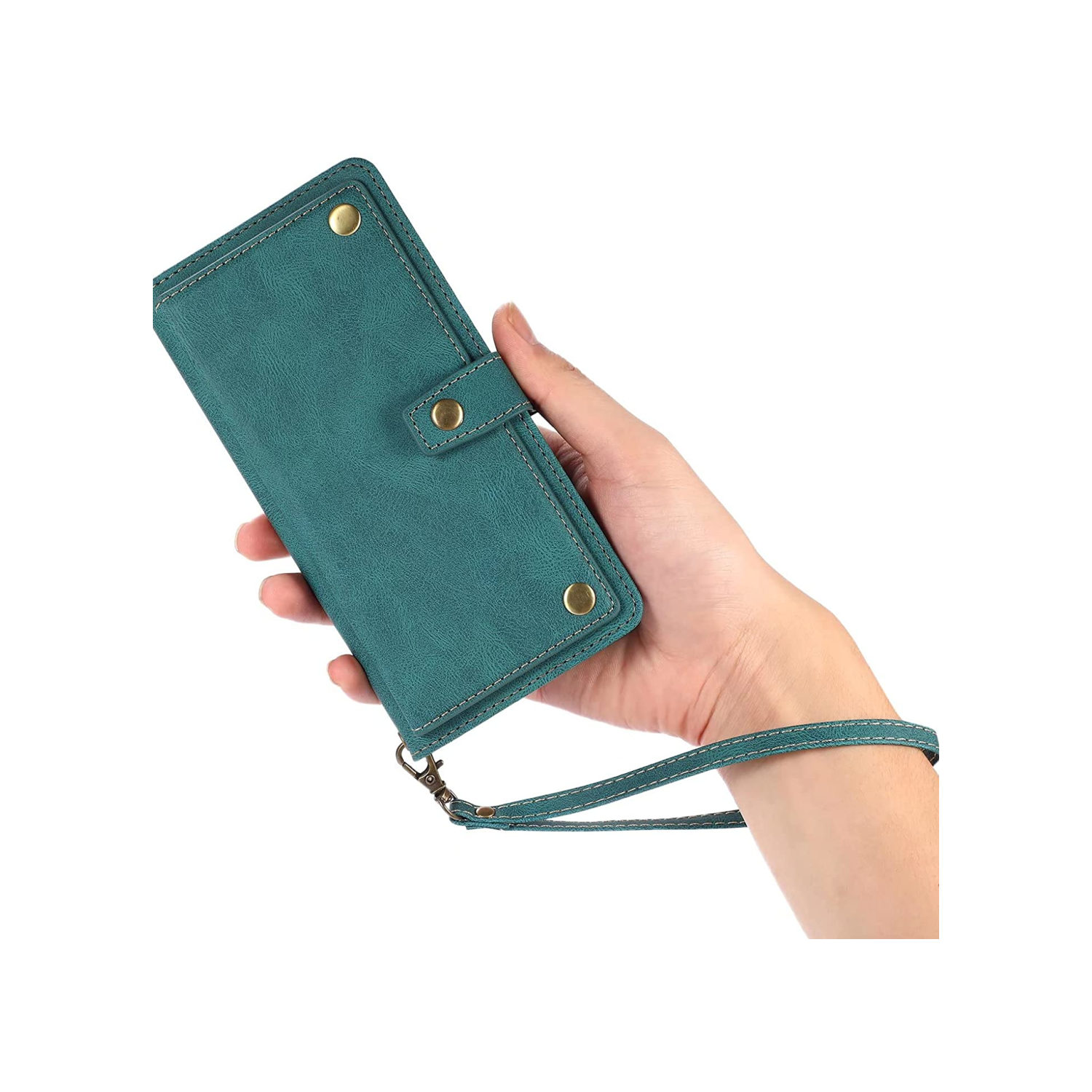 Étui-portefeuille en cuir magnétique étui-portefeuille rabat en cuir antichoc avec 9 fentes pour cartes de crédit pour iPhone 14 PRO - EXPÉDITION