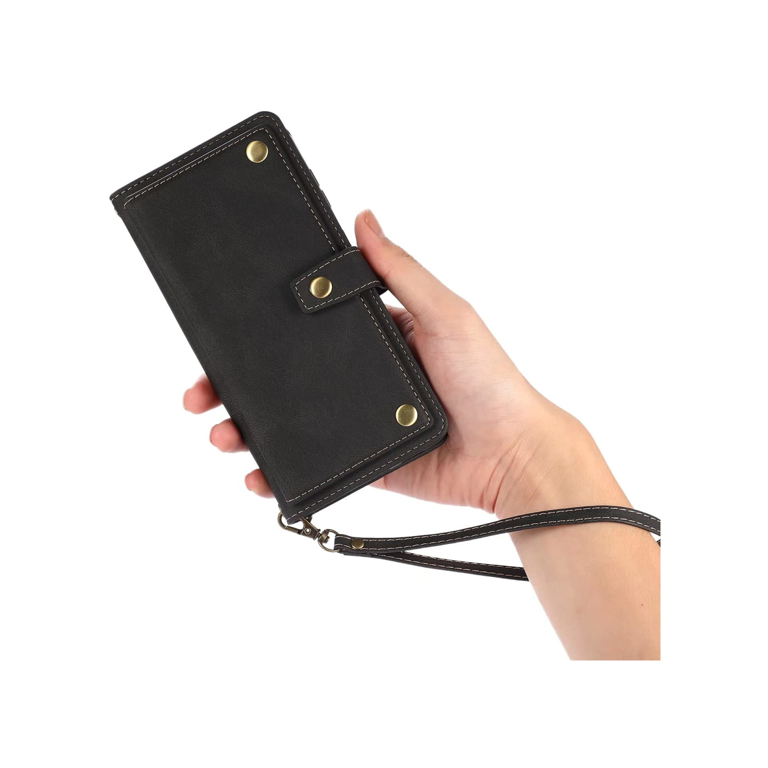 Étui portefeuille en cuir magnétique étui-portefeuille rabat en cuir antichoc avec 9 fentes pour cartes de crédit pour iPhone 14 PRO MAX