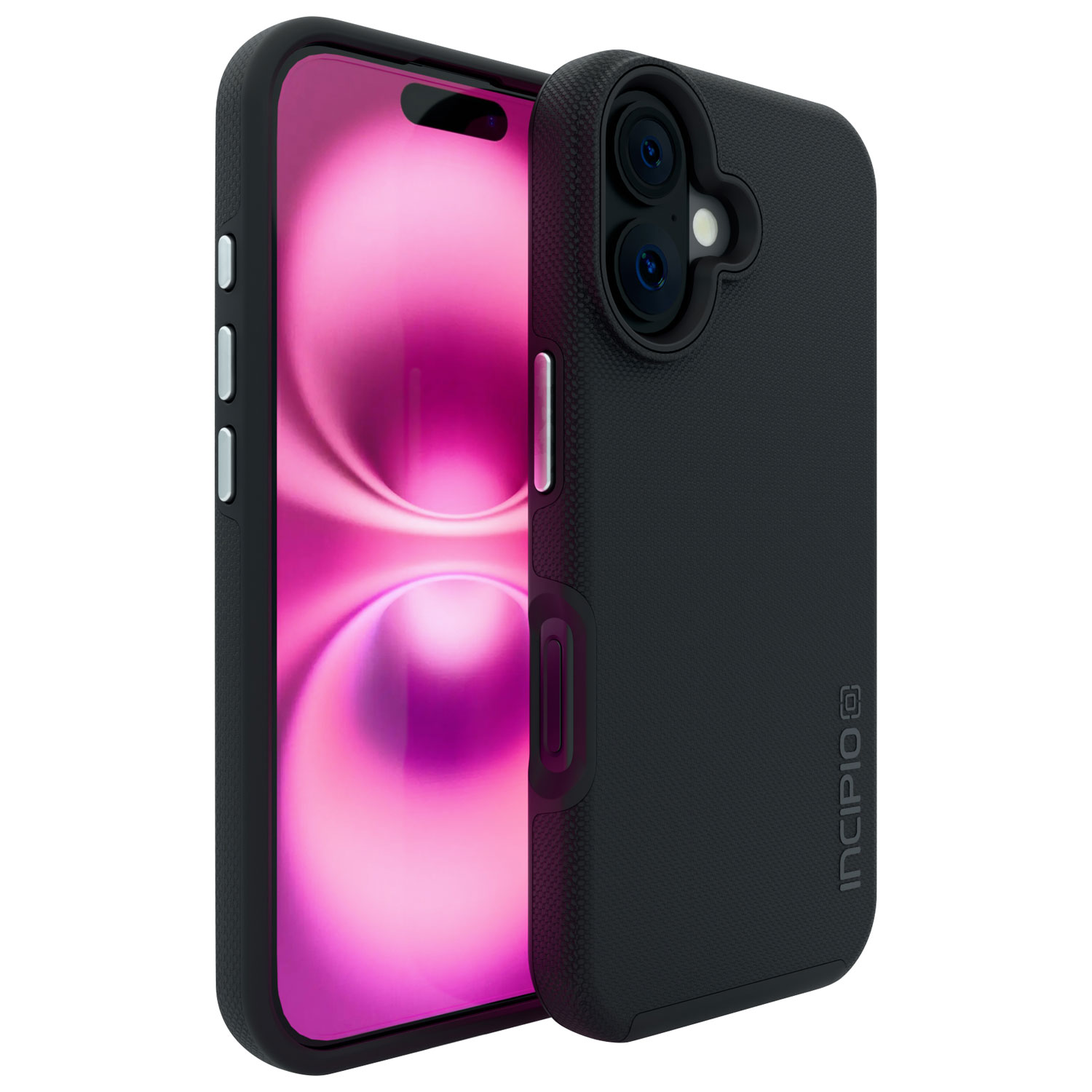 Étui rigide ajusté Dual Pro d'Incipio avec MagSafe pour iPhone 16 - Noir