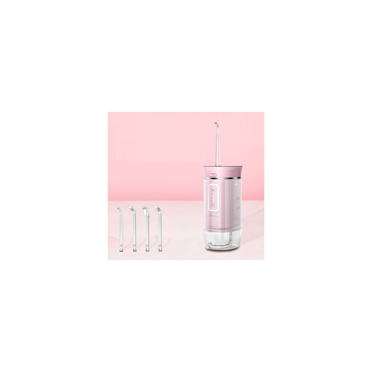 HYFAI QC-T01 Pick dentaire sans fil pour soie dentaire, irrigation orale professionnelle, réflexion miroir complète, 4 embouts, 3 modes IPX7 étanche