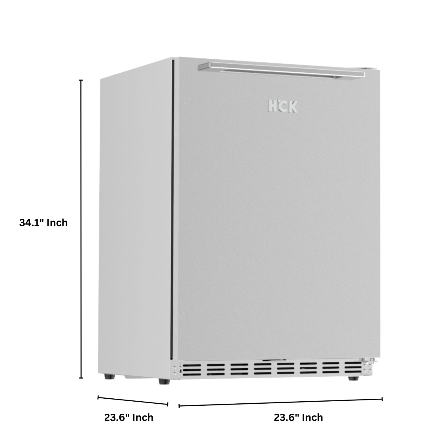 HCK 73 canettes 5,12 pi3 avec Réfrigérateur extérieur avec porte réversible en acier inoxydable et tablettes amovibles convenant à une utilisation