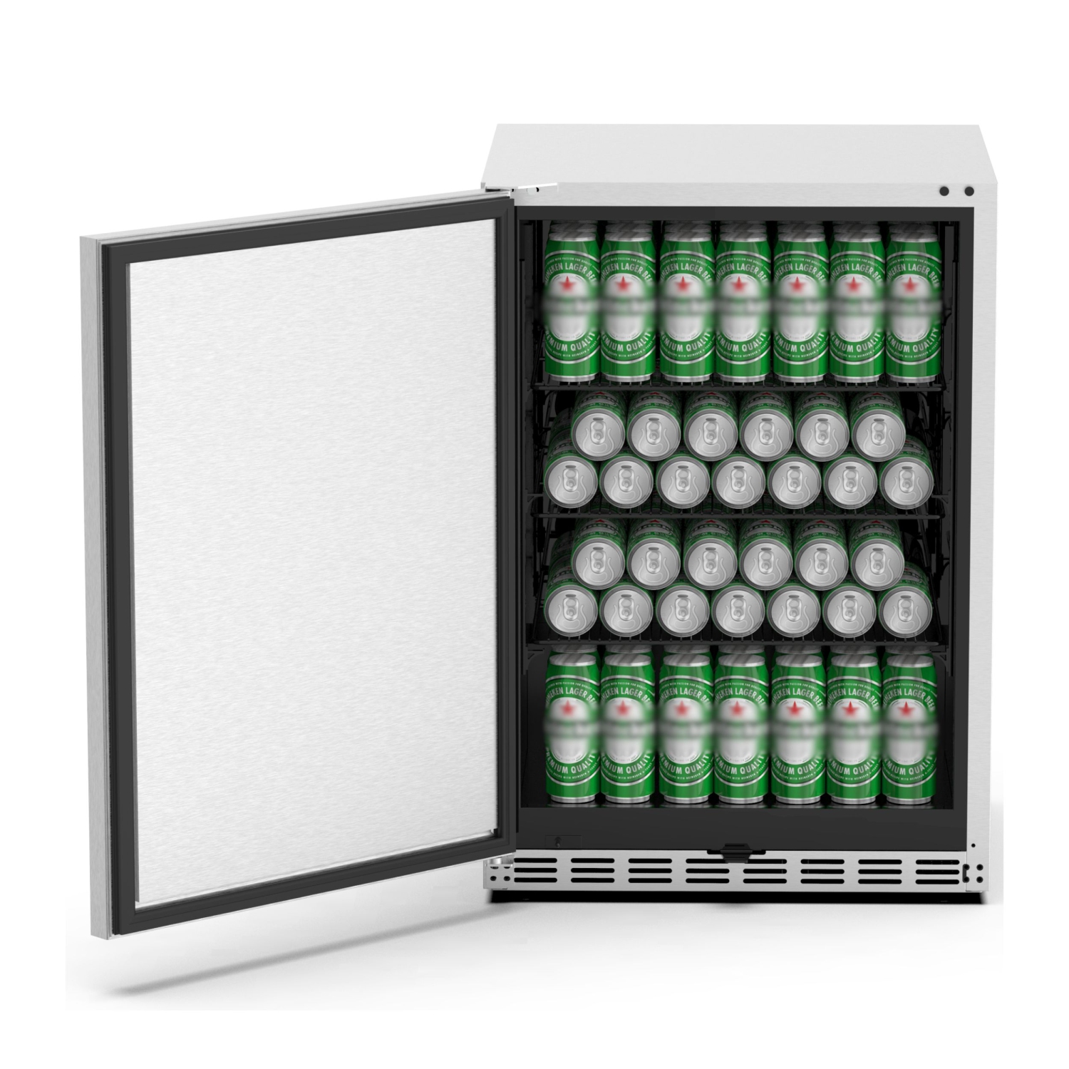 HCK 73 canettes 5,12 pi3 avec Réfrigérateur extérieur avec porte réversible en acier inoxydable et tablettes amovibles convenant à une utilisation