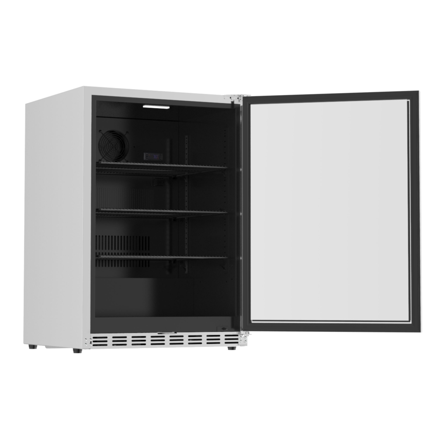 HCK 73 canettes 5,12 pi3 avec Réfrigérateur extérieur avec porte réversible en acier inoxydable et tablettes amovibles convenant à une utilisation