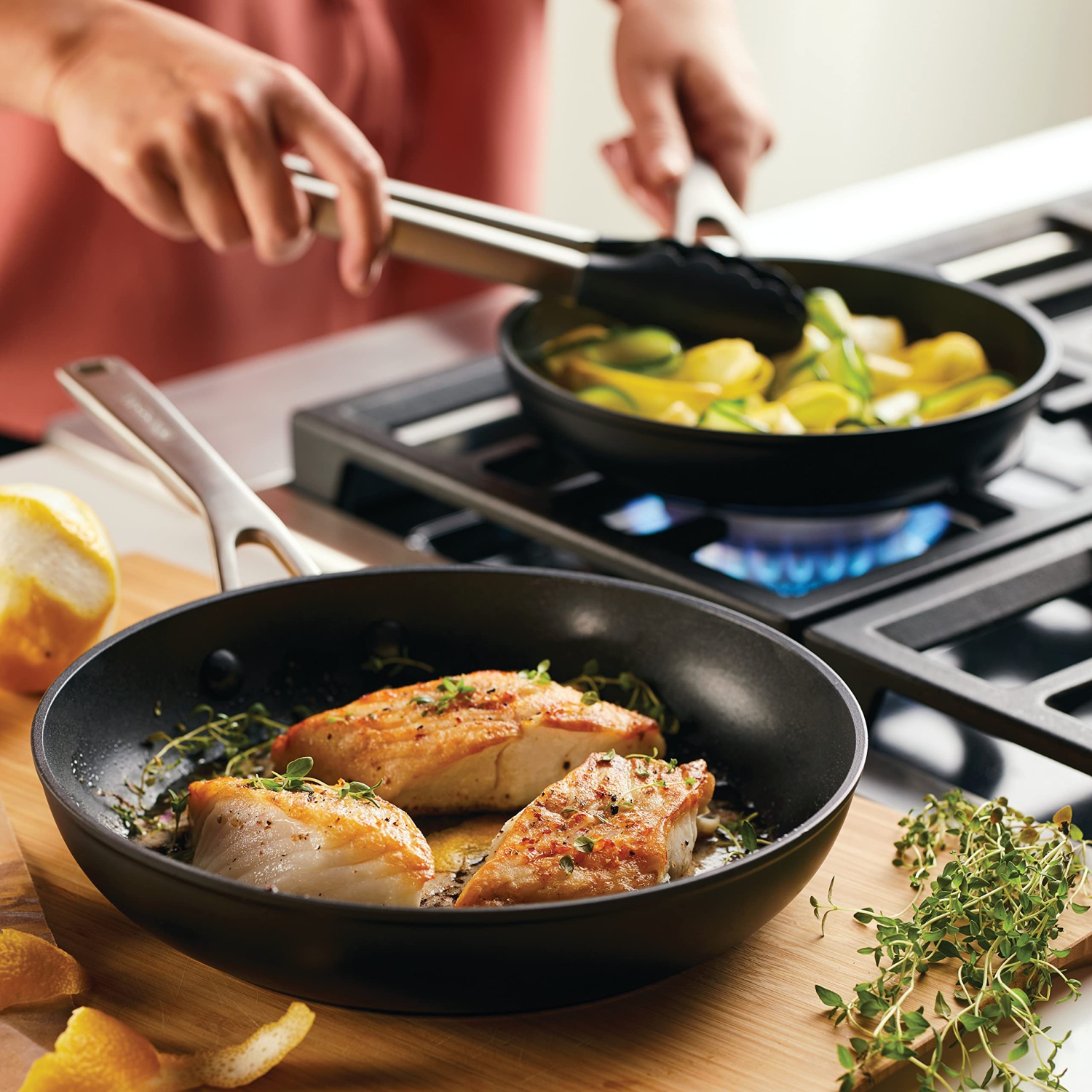 KitchenAid Hard-Anodized Induction Nonstick Frying Pan Set, 2-Piece, Matte Black
