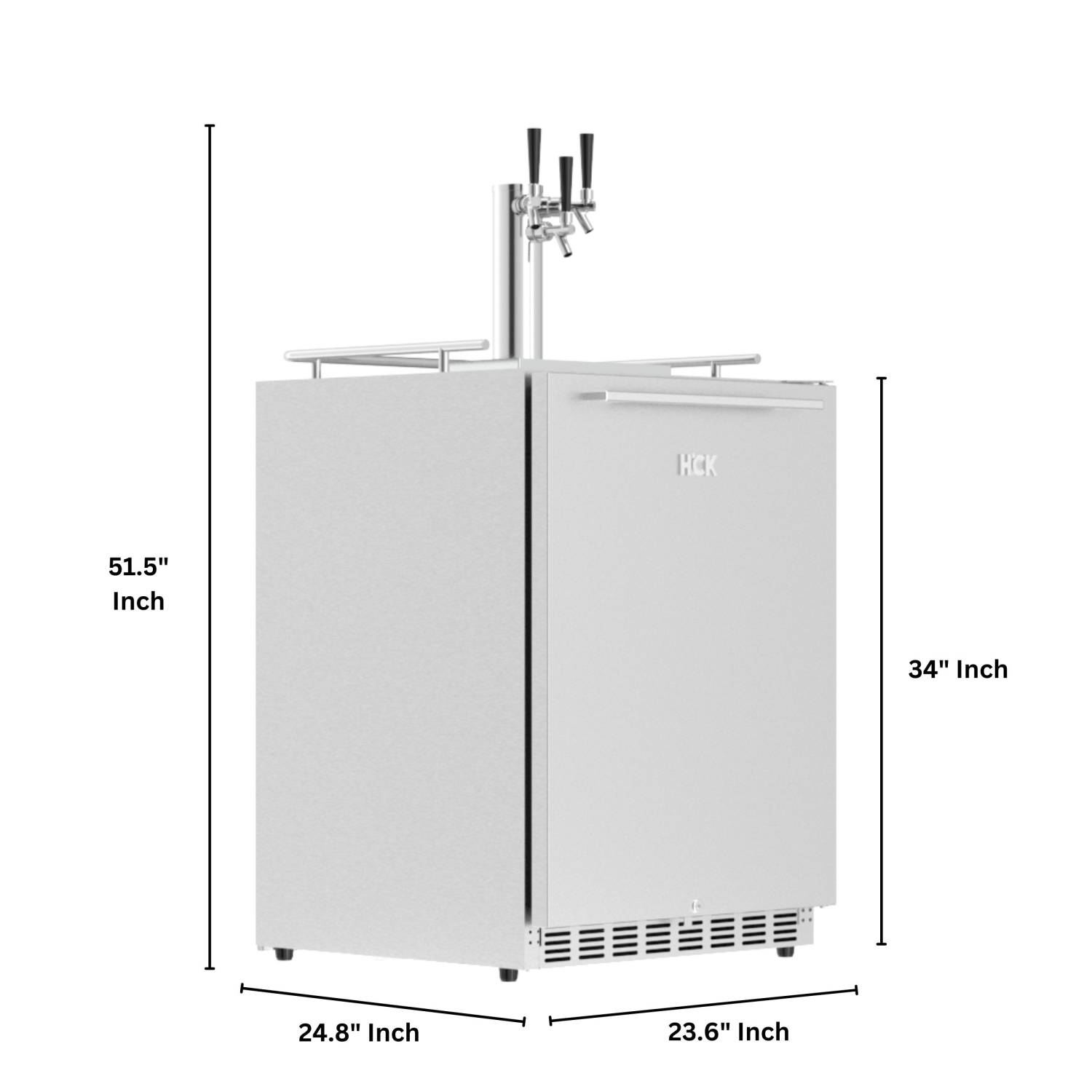 HCK 73 Cans 5.12 Cu. Ft. Outdoor Stainless Steel Fridge Built-In Beverage Refrigerator with Removable Shelves and Full Size Kegerator