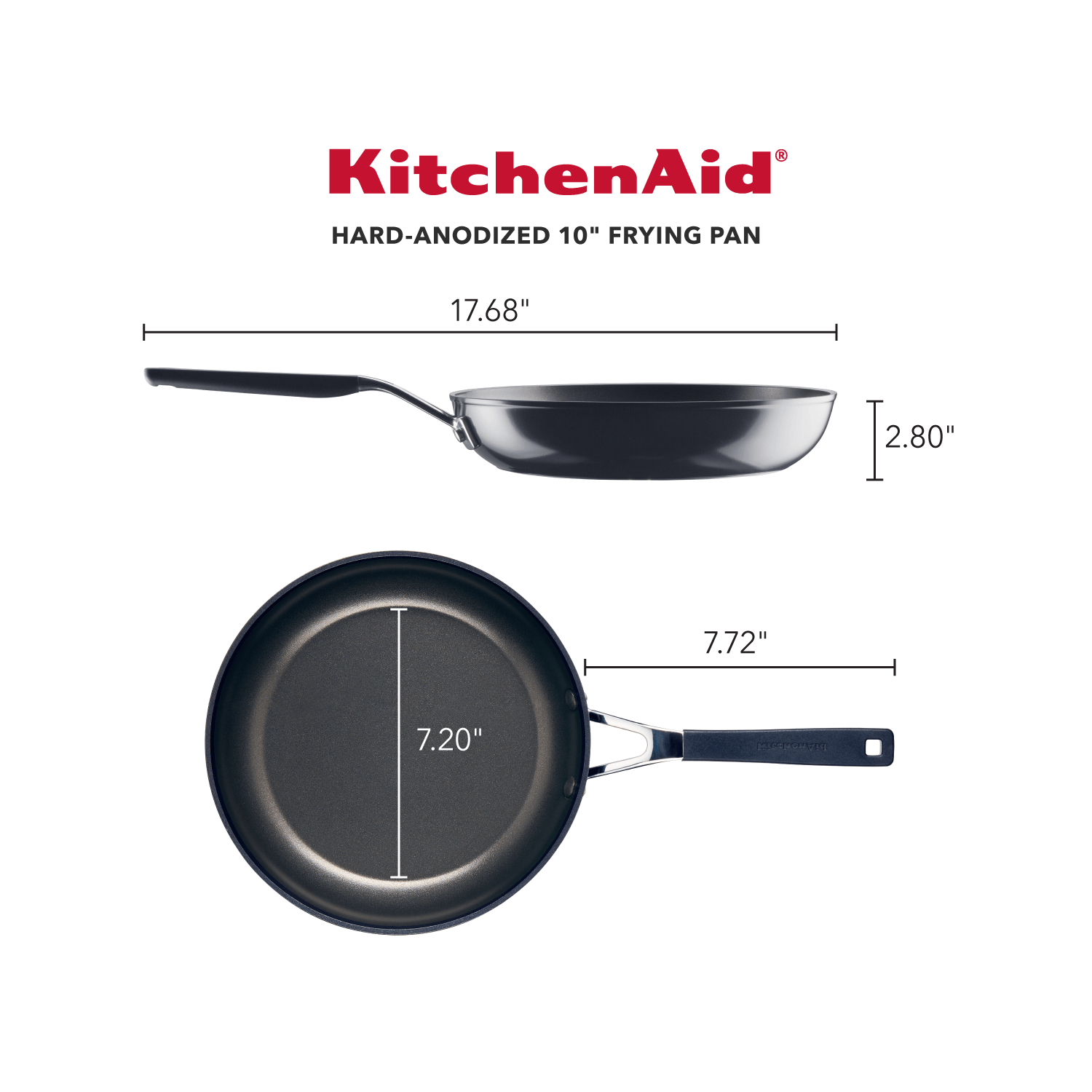 KitchenAid Hard Anodized Nonstick Frying Pan, 10-Inch, Onyx Black