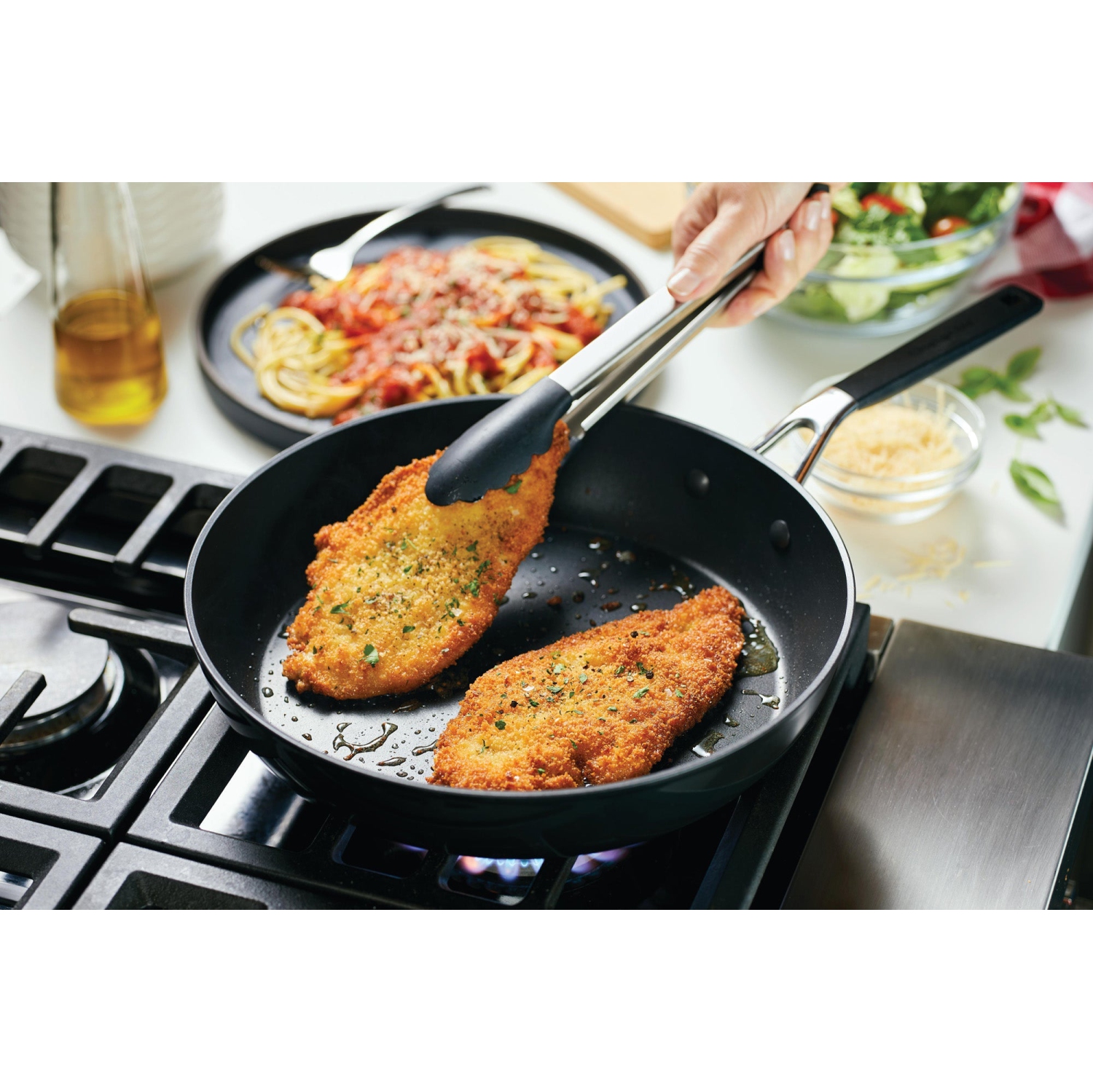 KitchenAid Hard Anodized Nonstick Frying Pan, 12.25-Inch, Onyx Black