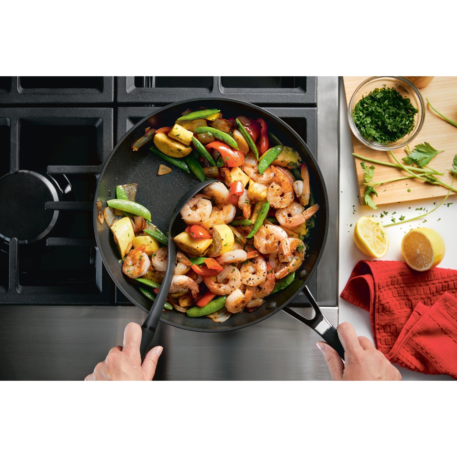 KitchenAid Hard Anodized Nonstick Frying Pan, 12.25-Inch, Onyx Black