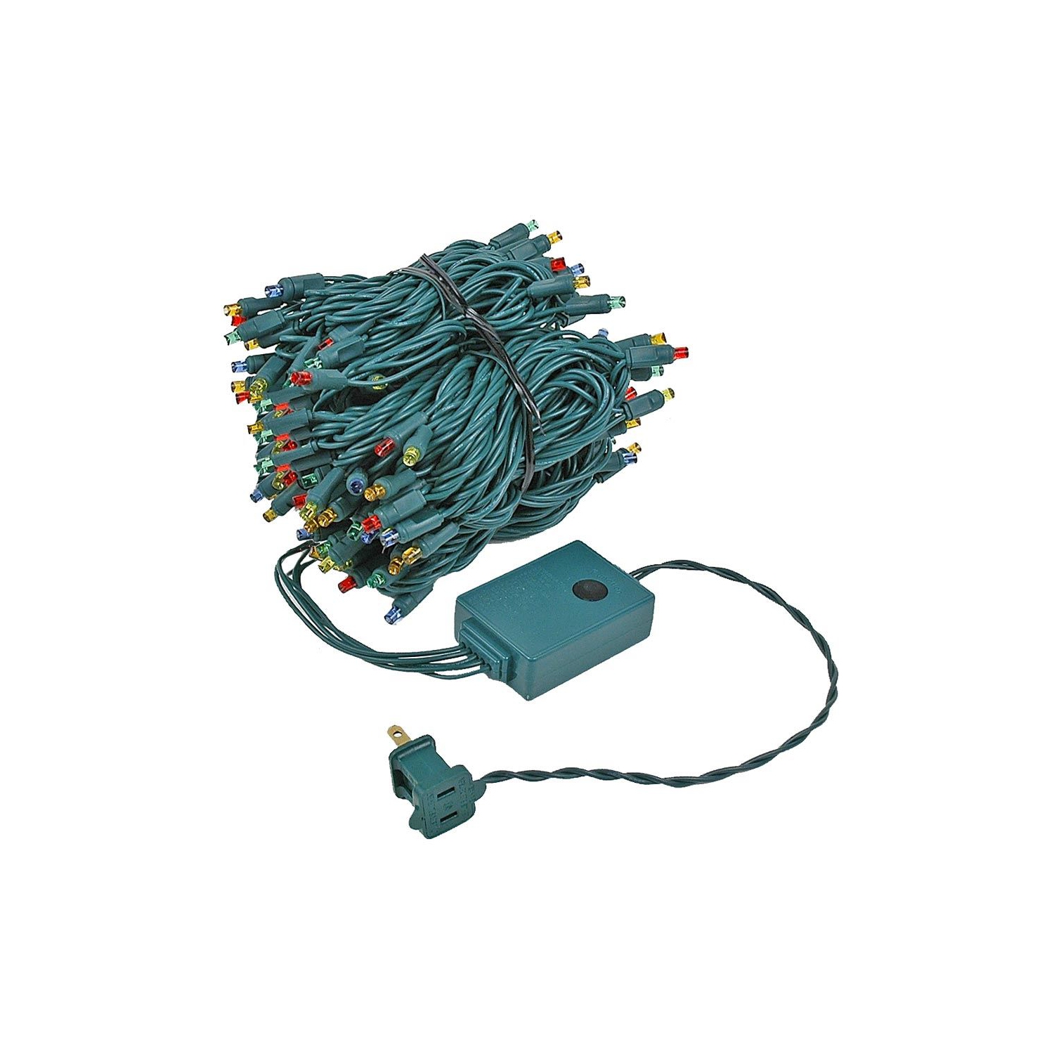 Novelty Lights 46.5 Feet 140 Light LED Chasing Christmas String, 16 Function Controller on Green Wire, UL Listed for Indoor/Outdoor Use