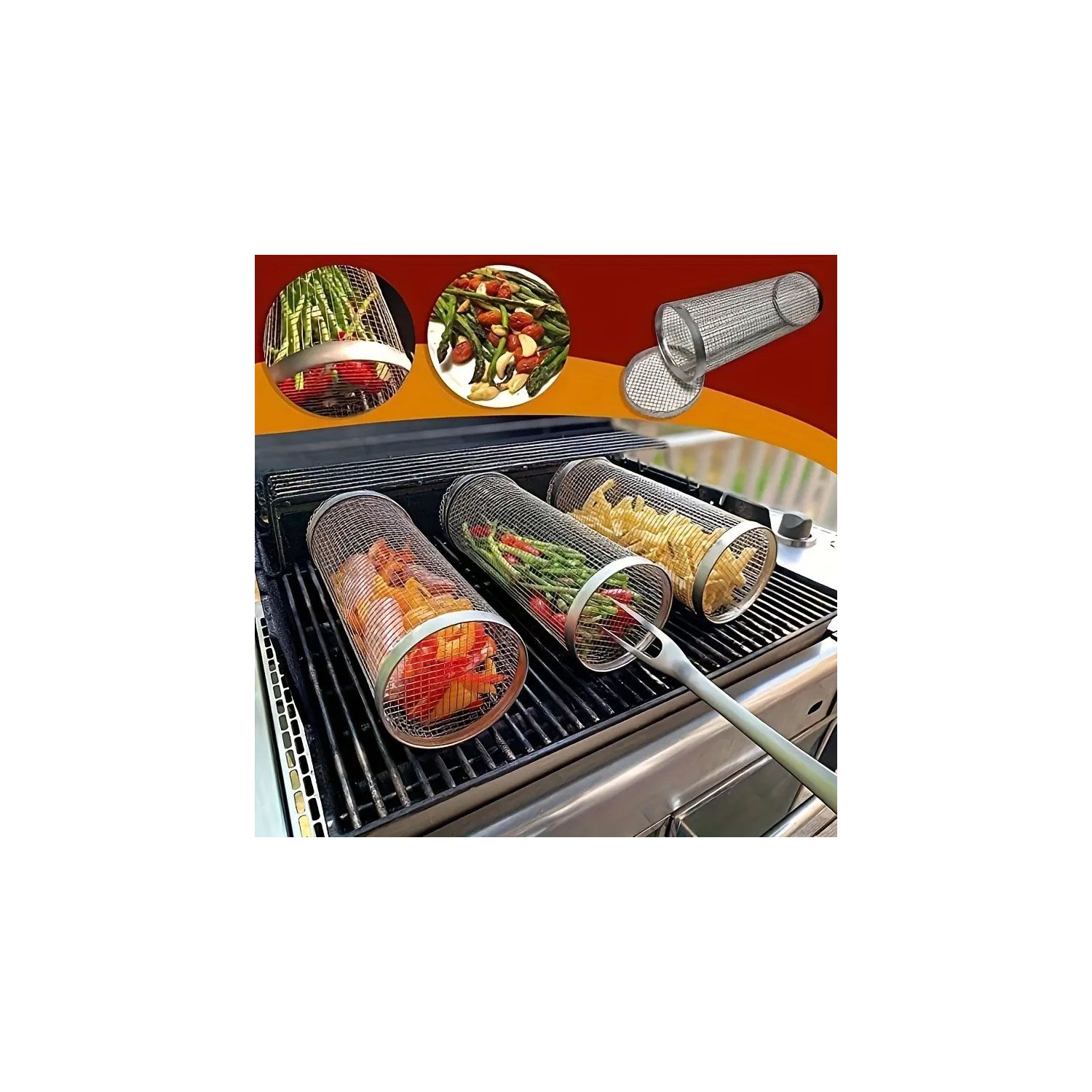 Stainless Steel Portable Barbecue Cooking Grill Net, Outdoor Camping Grilling