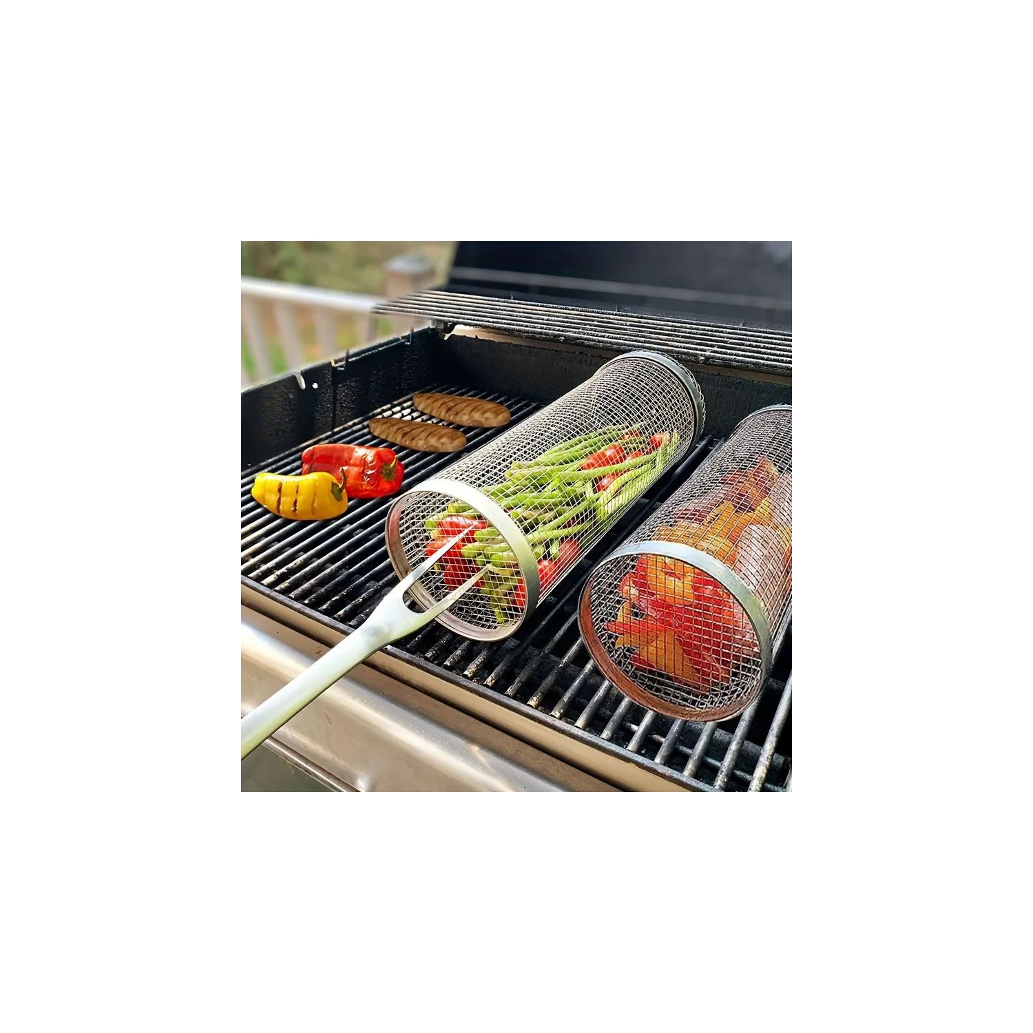 Stainless Steel Portable Barbecue Cooking Grill Net, Outdoor Camping Grilling