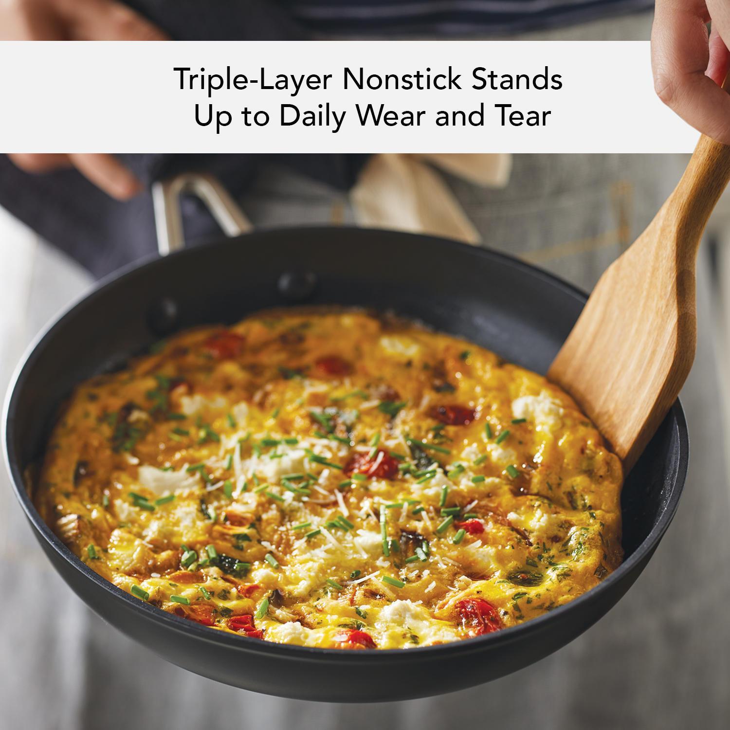 KitchenAid Hard Anodized Induction Frying Pan with Lid, 10-Inch, Matte Black