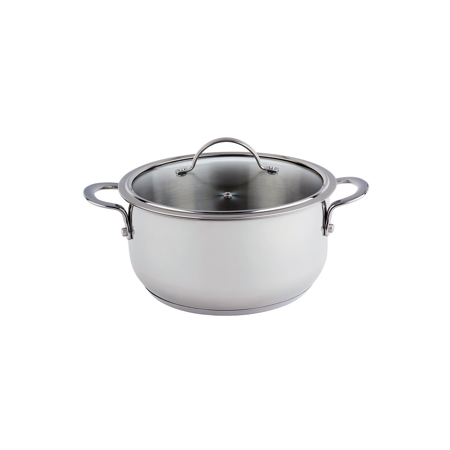 Meyer Nouvelle Stainless Steel 5.4L Dutch Oven with tempered glass lid, Made in Canada