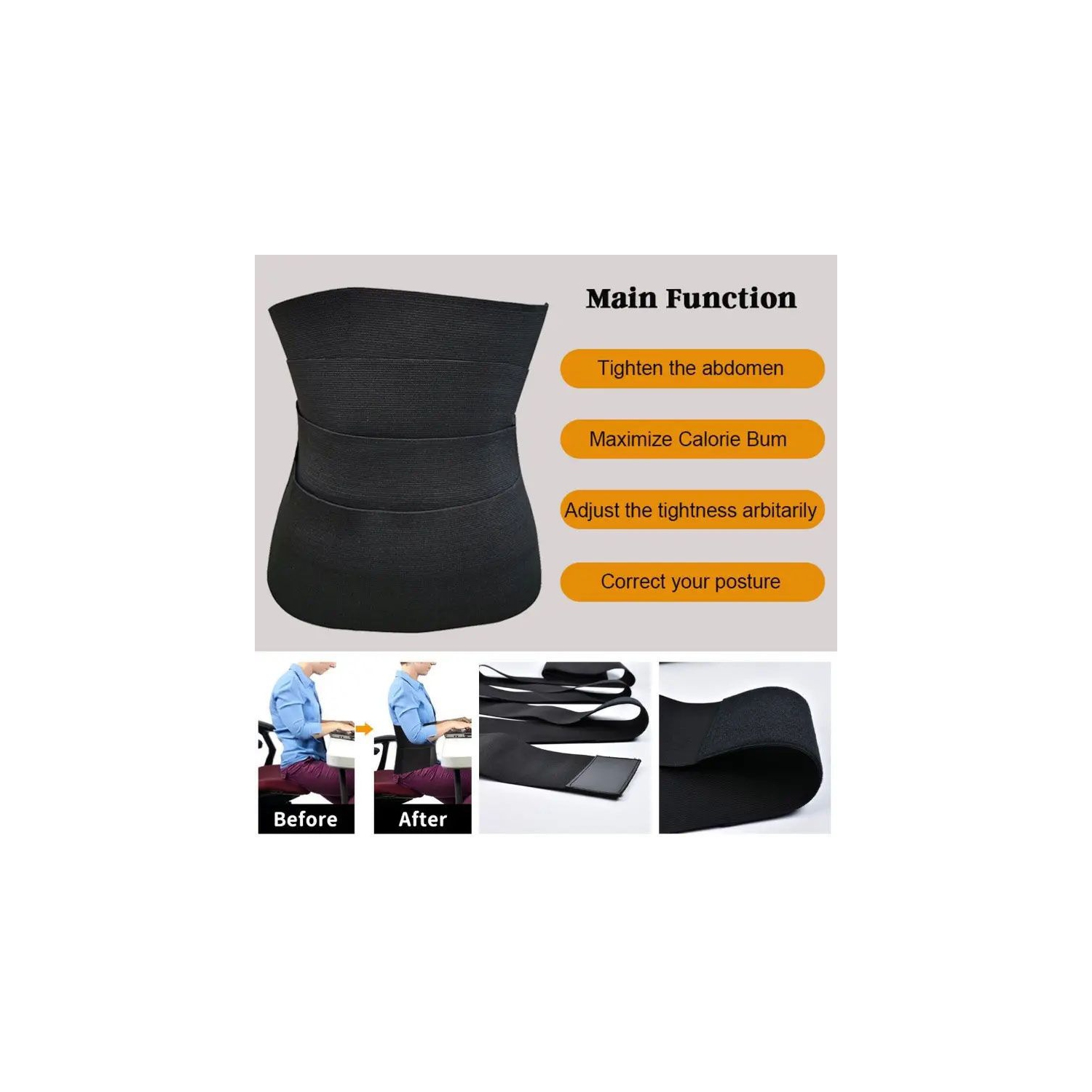 Wrapped Elastic Detachable Body Slimming Tummy Control Belt, Body Shapewear & Tummy Shaper Belt for Women & Men Used for Weight Loss, , Fitness etc