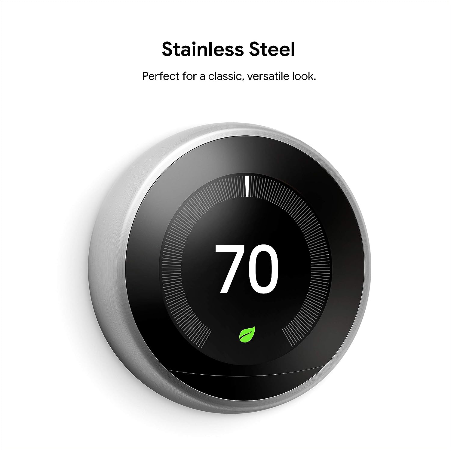Thermostat intelligent Wi-Fi Nest Learning de Google - acier inoxydable