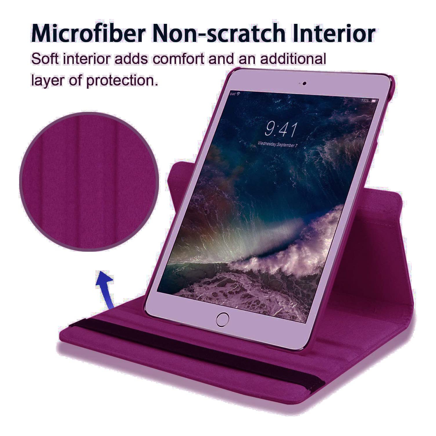 iPad – Étui Air 13 po 2024/iPad Pro 12,9, coque rigide translucide, support Touch ID et stylet Pencil Pro/2nd/USB-C, violet