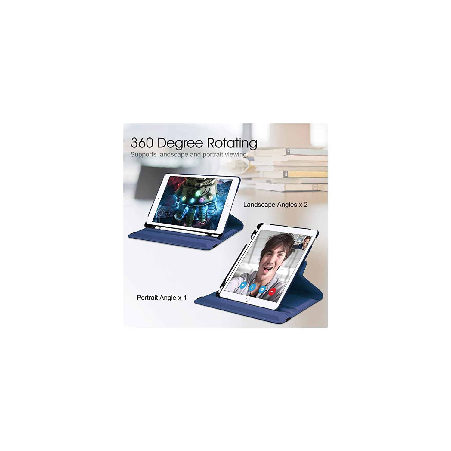 Smart Case for iPad Air 11-inch M2 2024/10.9 Air 5th Generation 2022/10.9 Air 4th 2020, Protective Cover for iPad Air 11 /Air 5 4 Gen - Blue