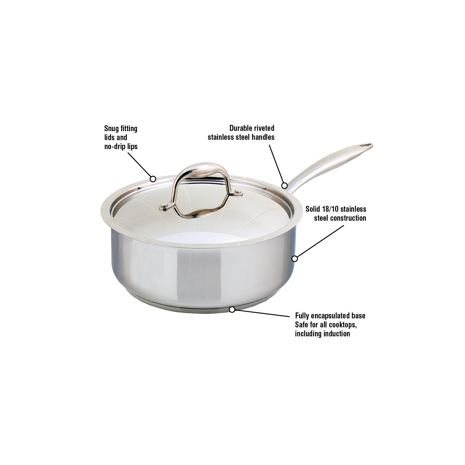 Sauteuse en acier inoxydable 3&nbsp;L Accolade de Meyer avec couvercle, fabriquée au Canada