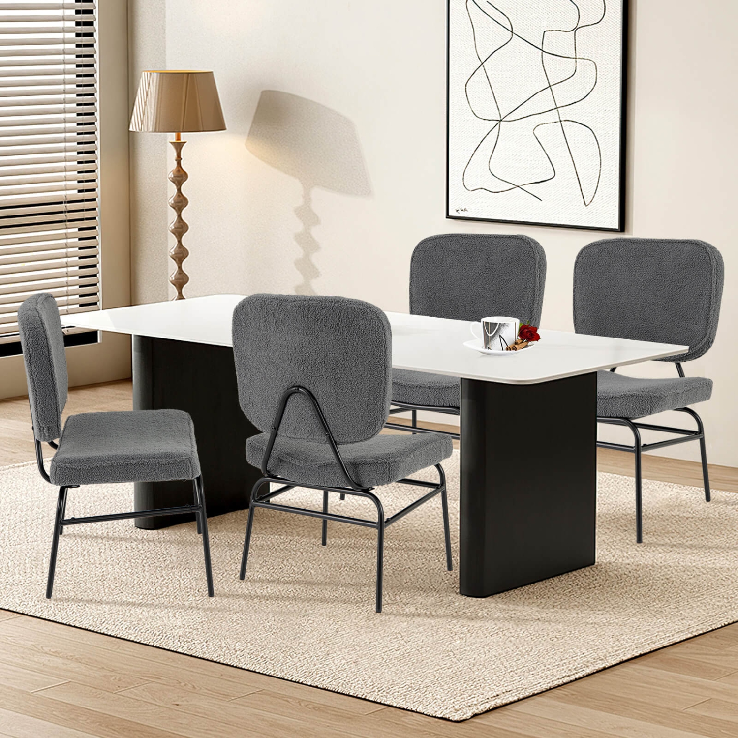 Fauteuil d'appoint recouvert avec rembourrage en éponge 2 pièces de Costway et cadre en métal