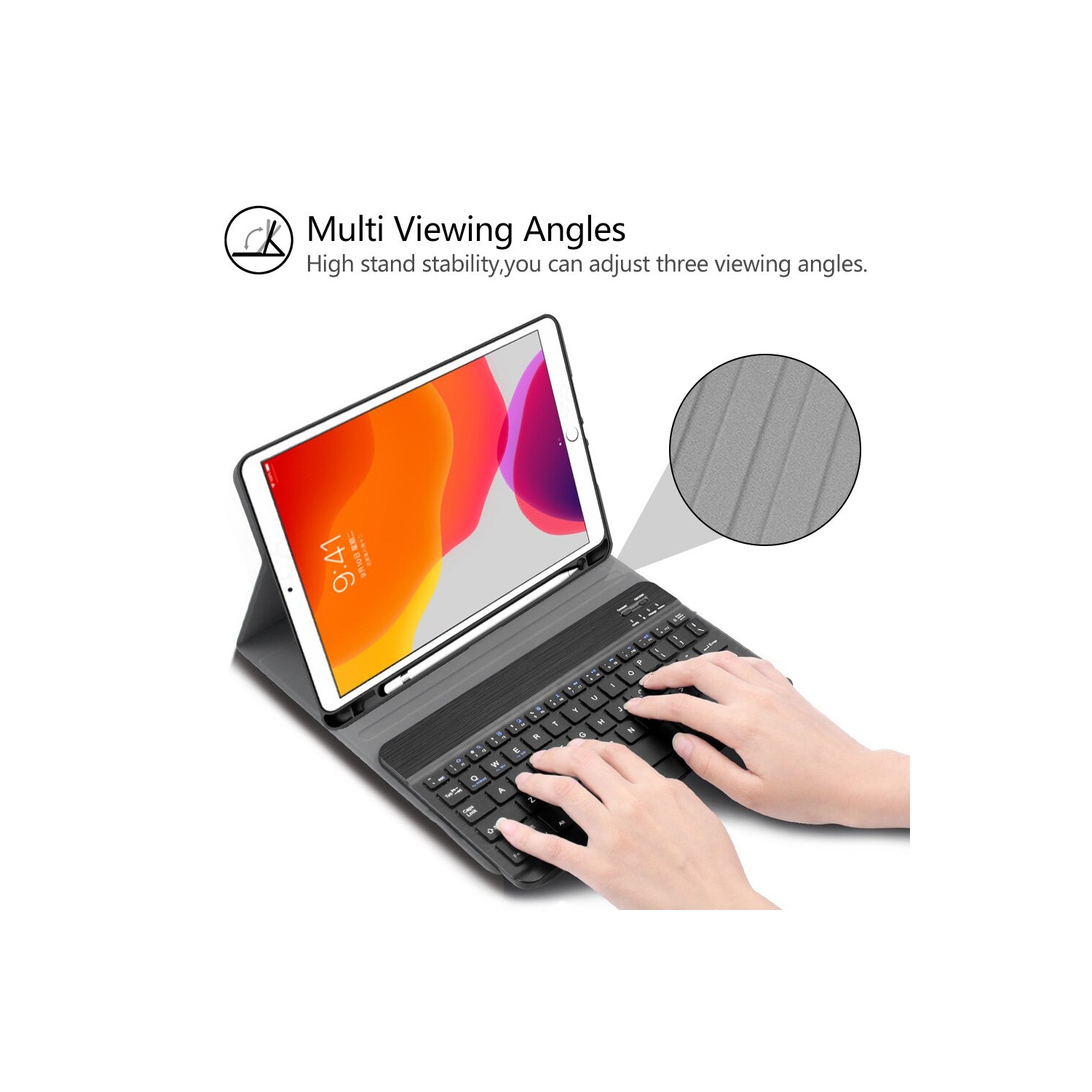 Keyboard Case for iPad Air 13 Inch 2024 & iPad Pro 12.9 Inch 2022 - Wireless Detachable Smart Magic Keyboard with Pencil Holder, Compatible with iPad