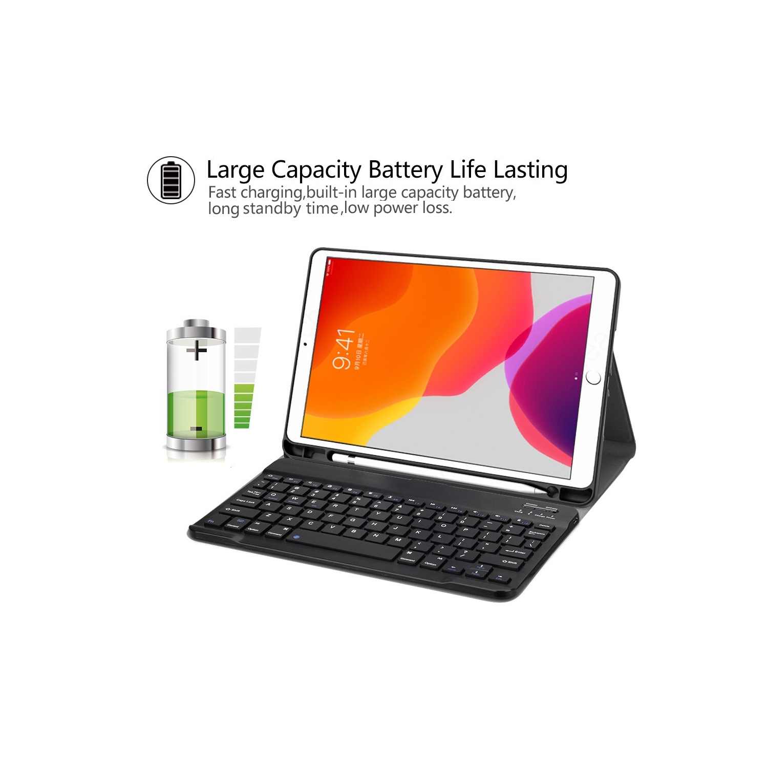 Keyboard Case for iPad Air 13 Inch 2024 & iPad Pro 12.9 Inch 2022 - Wireless Detachable Smart Magic Keyboard with Pencil Holder, Compatible with iPad