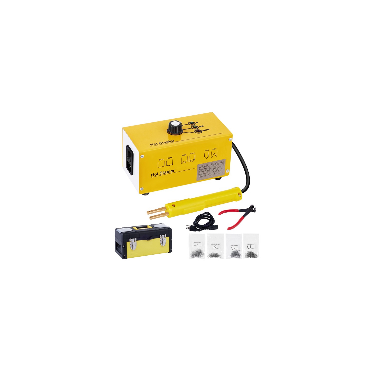 VEVOR 20W Plastic Welder Kit for Plastic Repair (600 Staples) Yellow