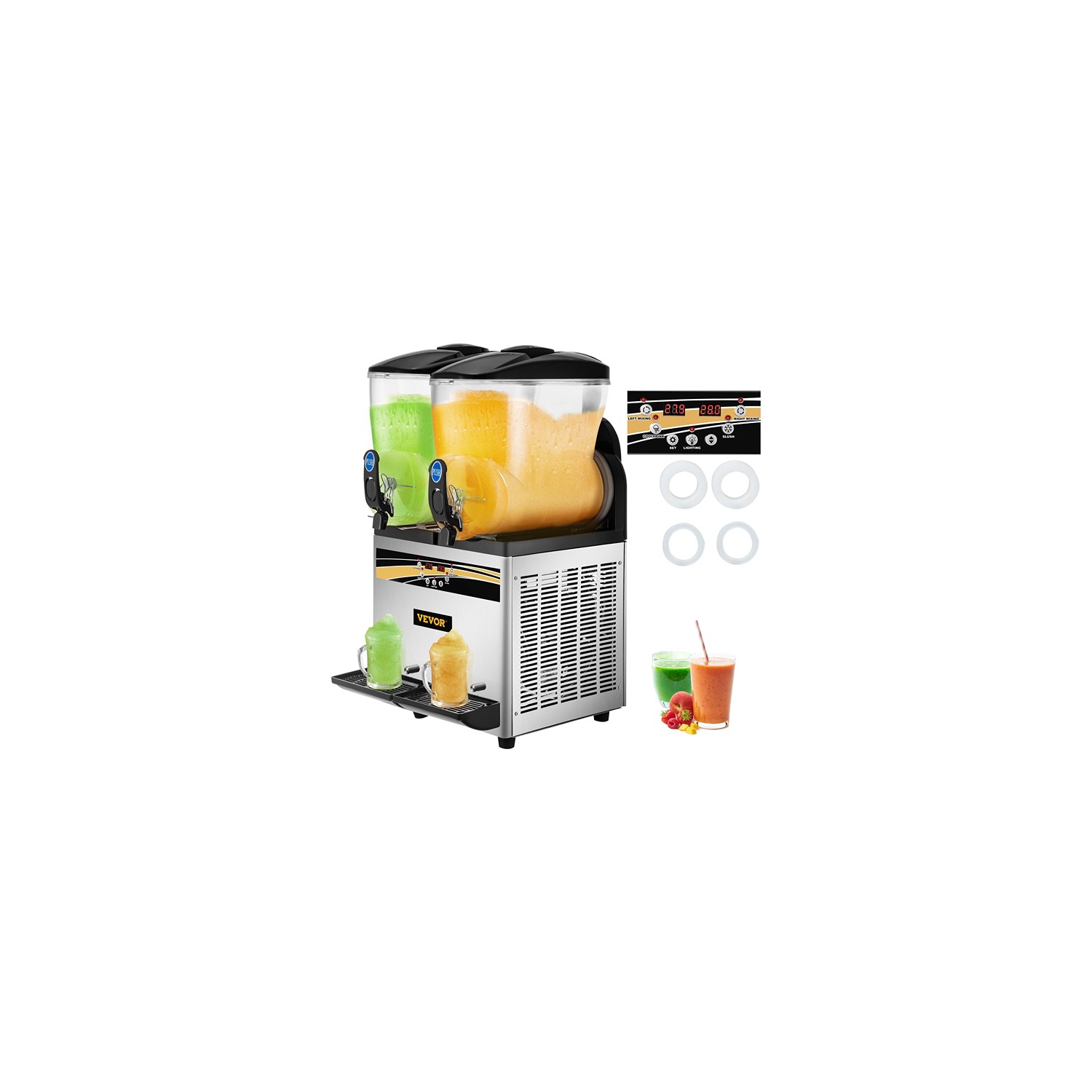 VEVOR 1000W Smoothie Frozen Drink Maker for Supermarkets Cafes Restaurants Stainless Steel