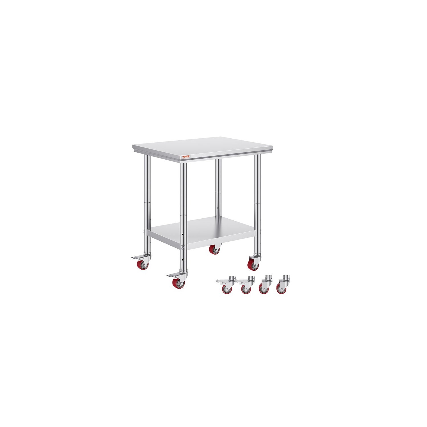 VEVOR s 24 x 30 Prep Table with casters Heavy Duty Work Table Stainless Steel