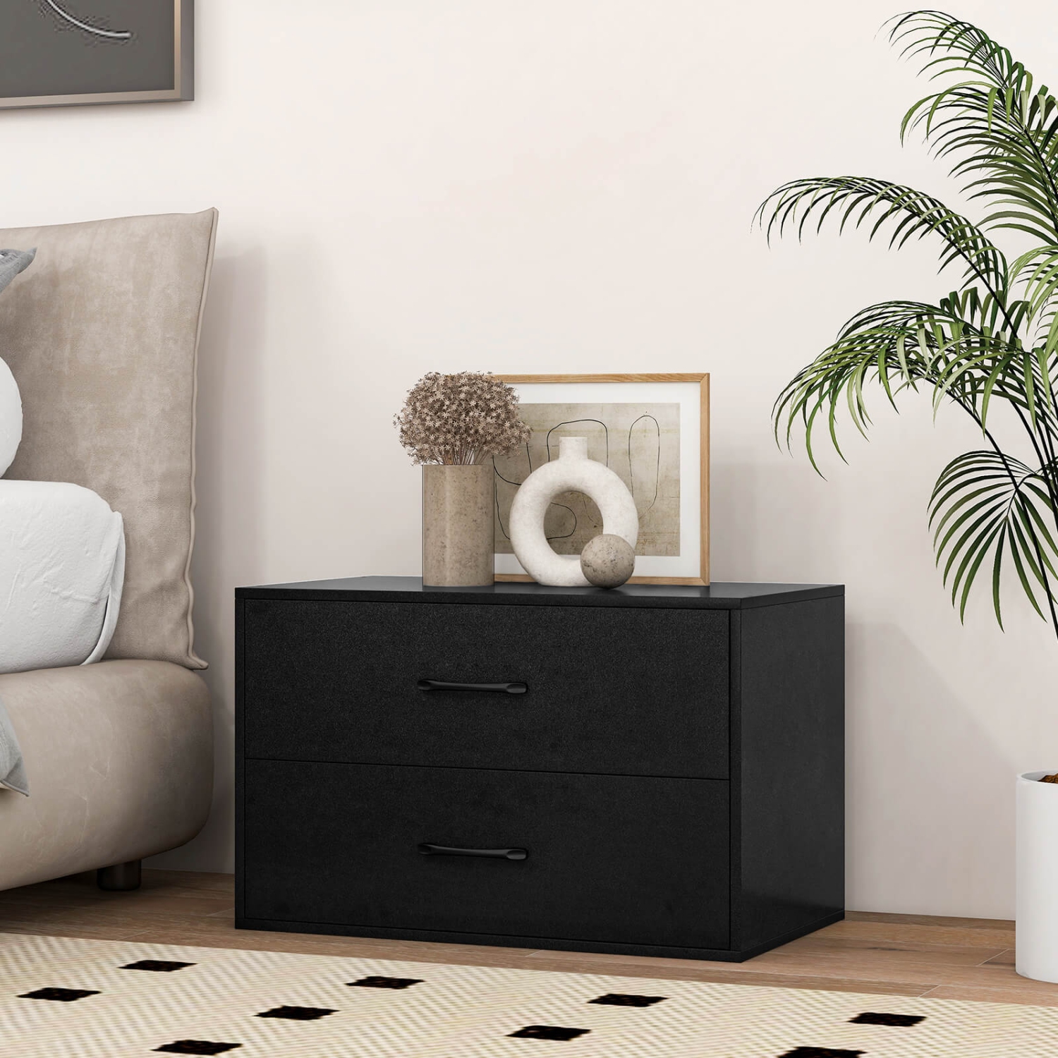 Costway 2-Drawer Dresser Stackable Horizontal Storage Organizer w/Handles