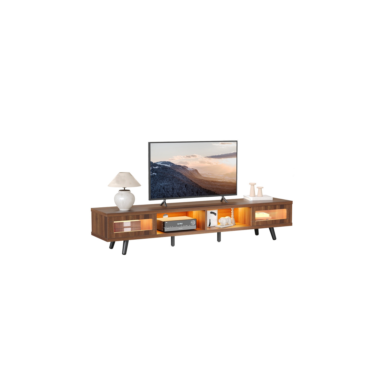 Bestier 70" Modern TV Stand, LED Media Console With Cable Management