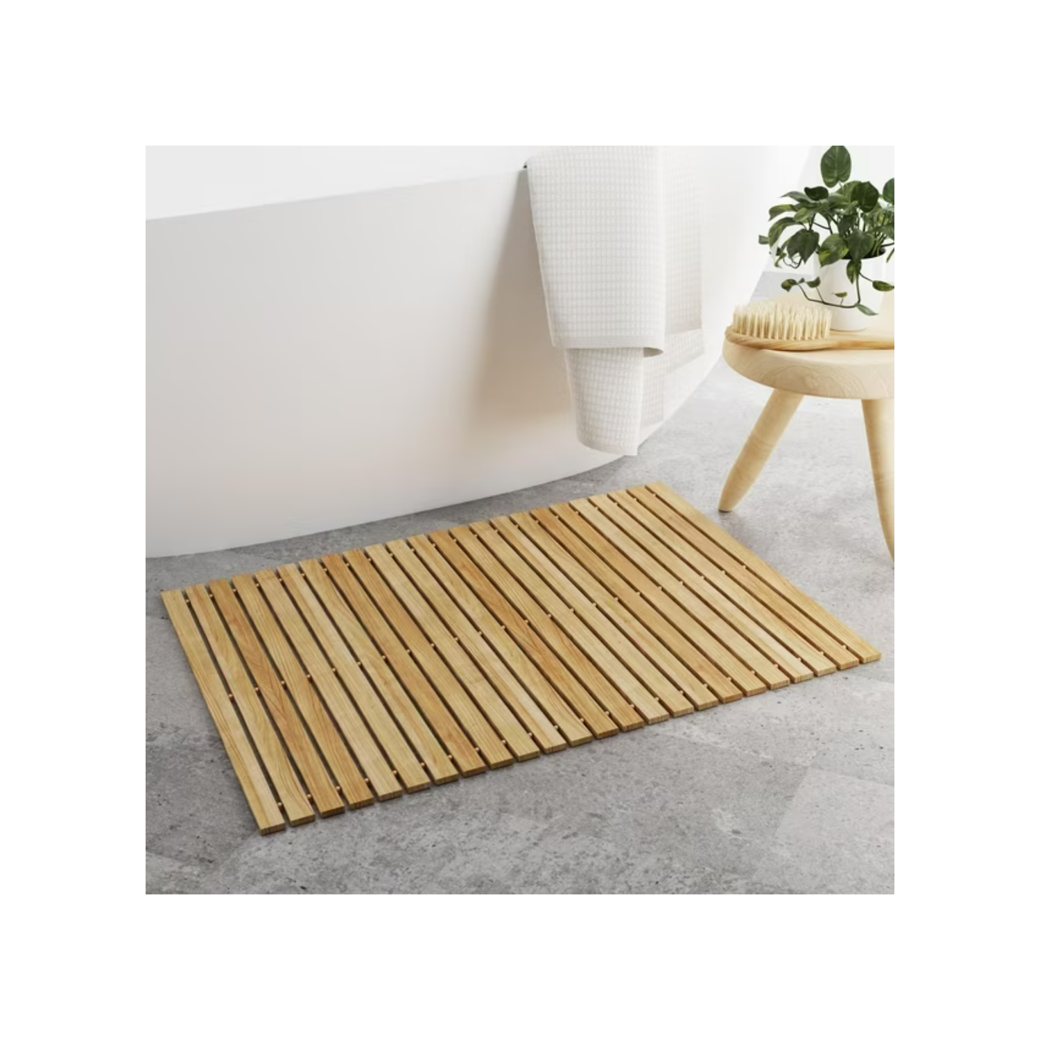 Tapis de bain en bambou Homomeernds, tapis de bain en bambou
