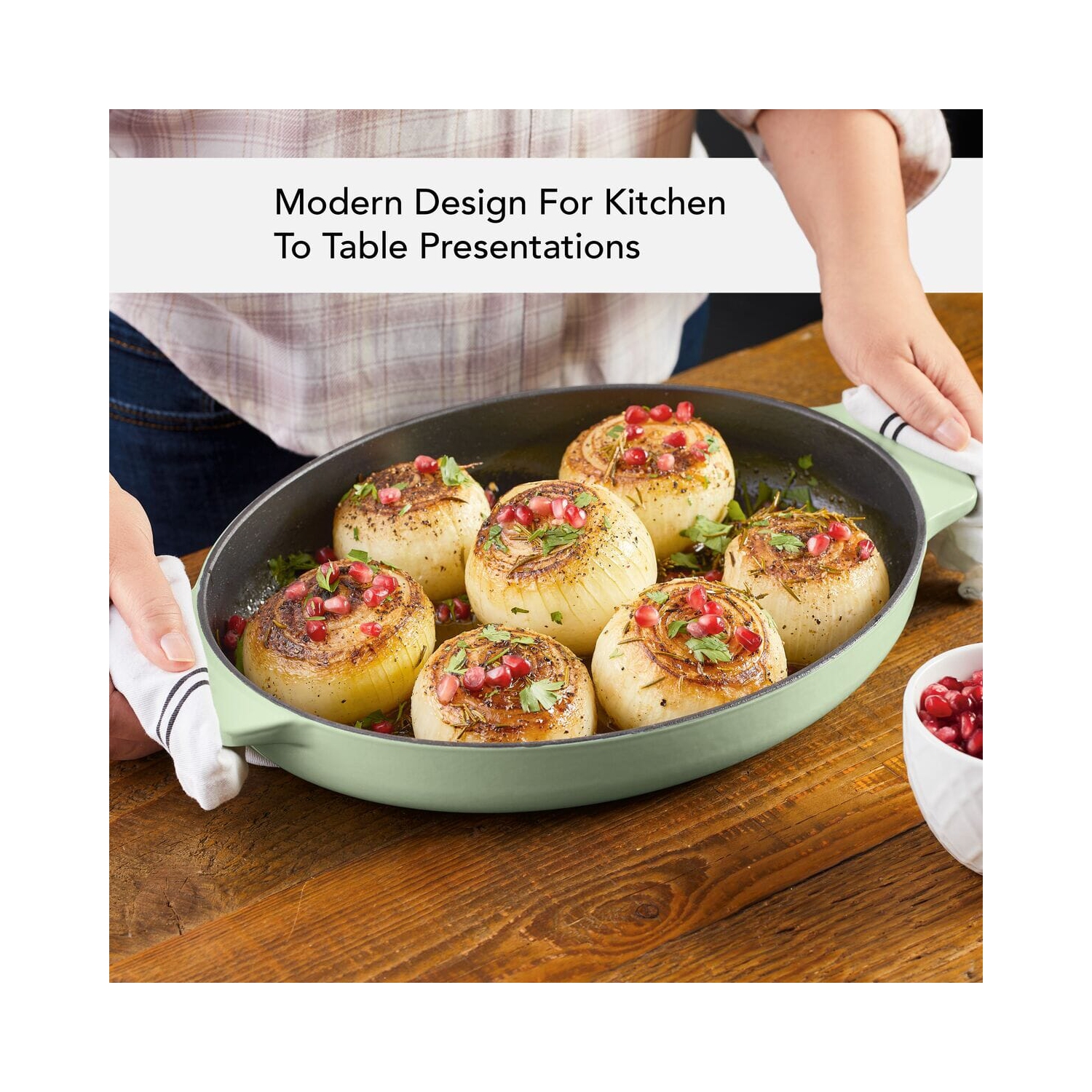 Plat à rôtir en fonte émaillée de 2,5 pte au gratin de KitchenAid - pistache