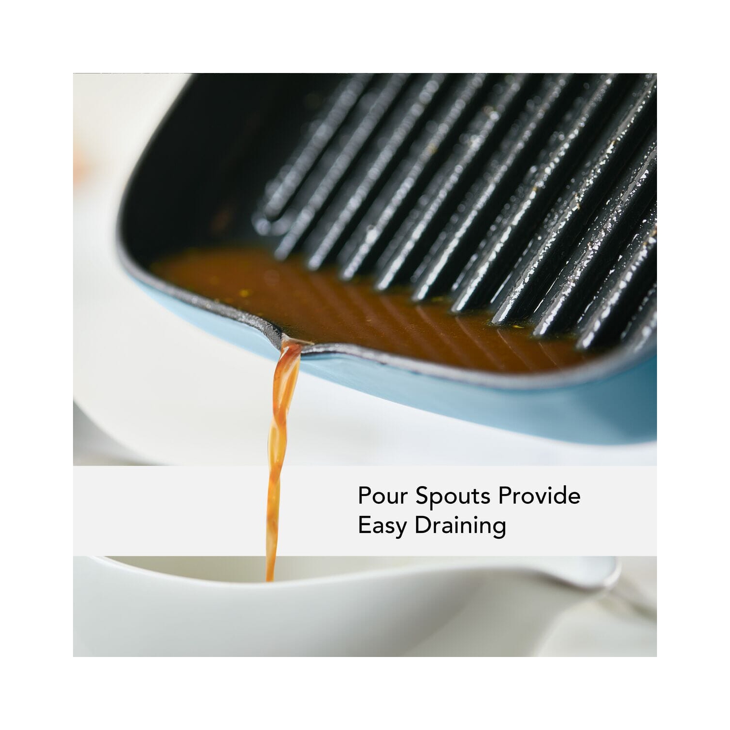 Poêle à griller en fonte émaillée de 11 po de KitchenAid - velours bleu