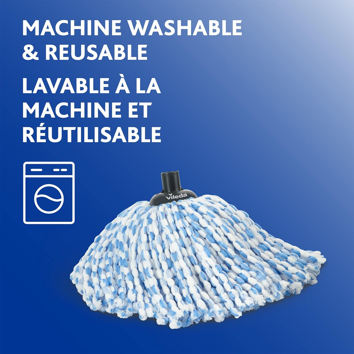 Tête de vadrouille Super Mop 100 % microfibre | éliminez les bactéries avec de l'eau seulement | recharge réutilisable et lavable à la machine