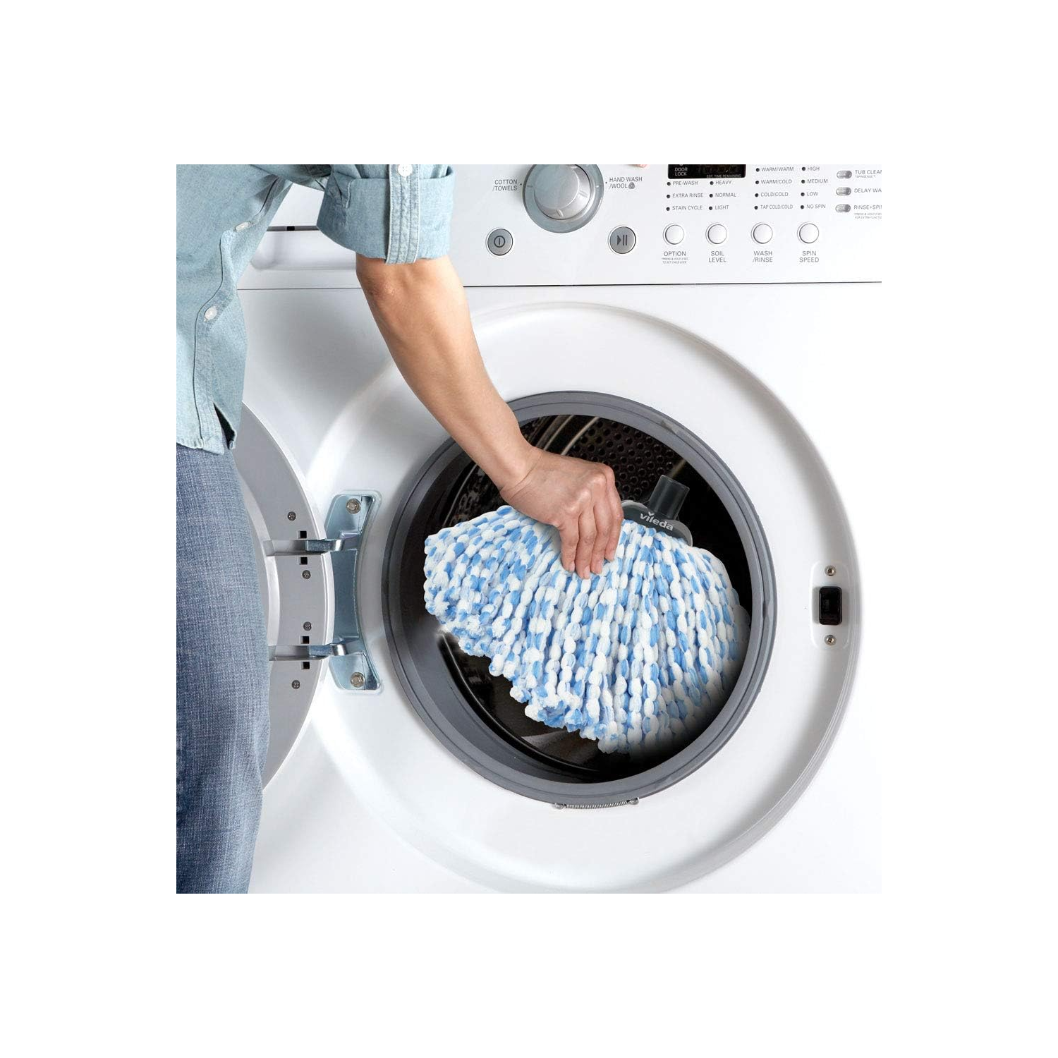 Tête de vadrouille Super Mop 100 % microfibre | éliminez les bactéries avec de l'eau seulement | recharge réutilisable et lavable à la machine