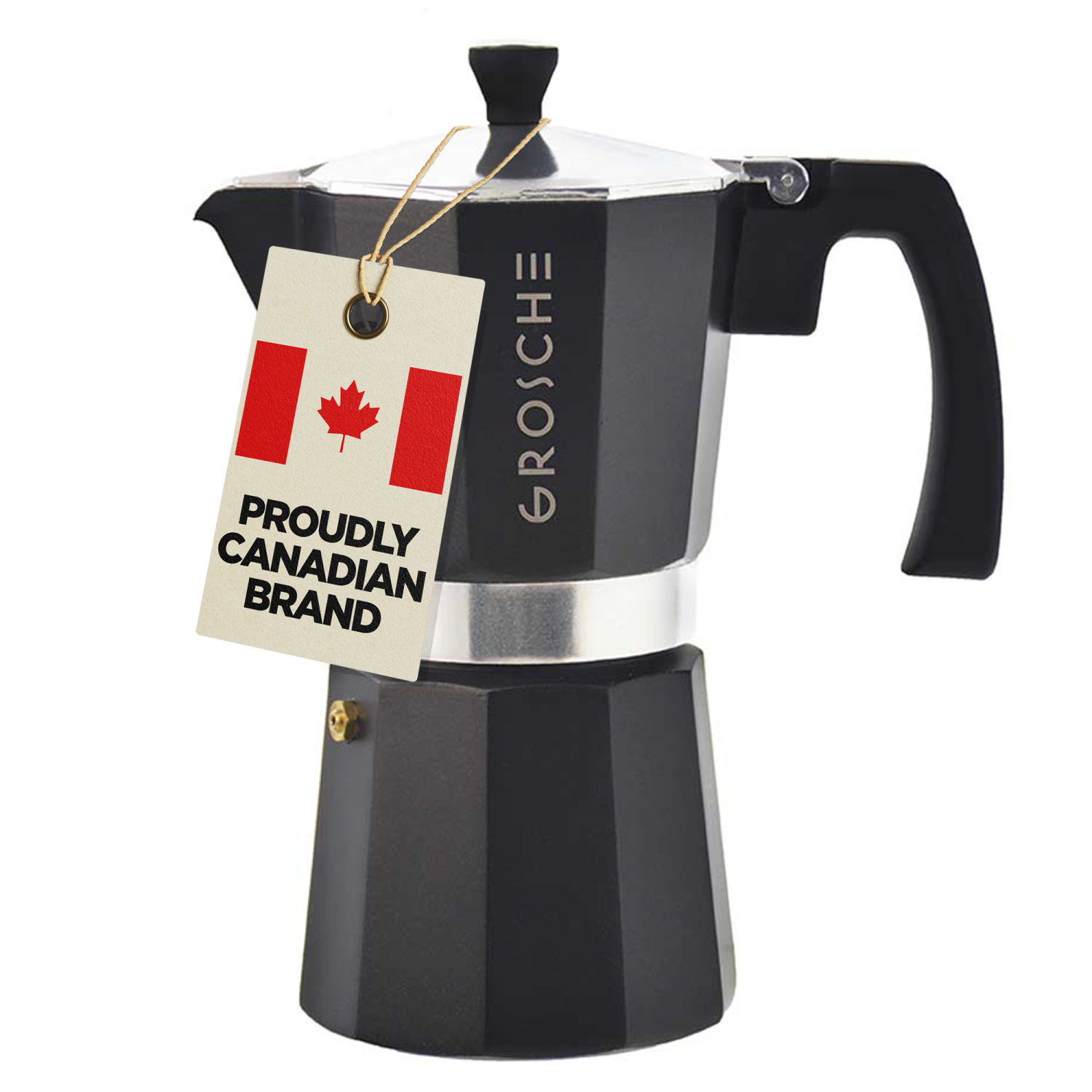 GROSCHE MILANO Stovetop Espresso Maker 12 Espresso Cups Moka Pot | Home Espresso Coffee Maker - Black