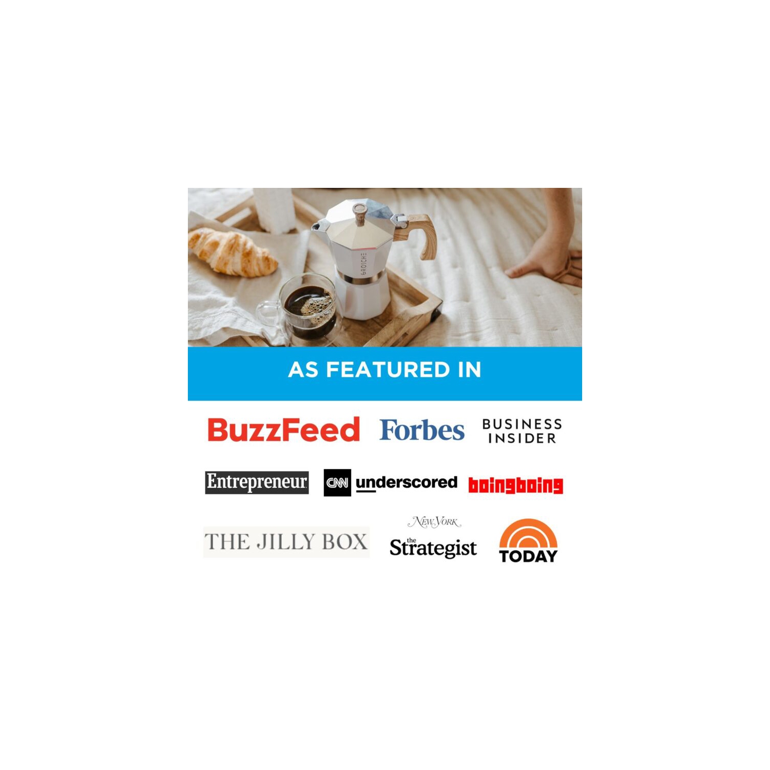 GROSCHE MILANO Stovetop Espresso Maker 6 Espresso Cups Moka Pot | Home Espresso Coffee Maker - White