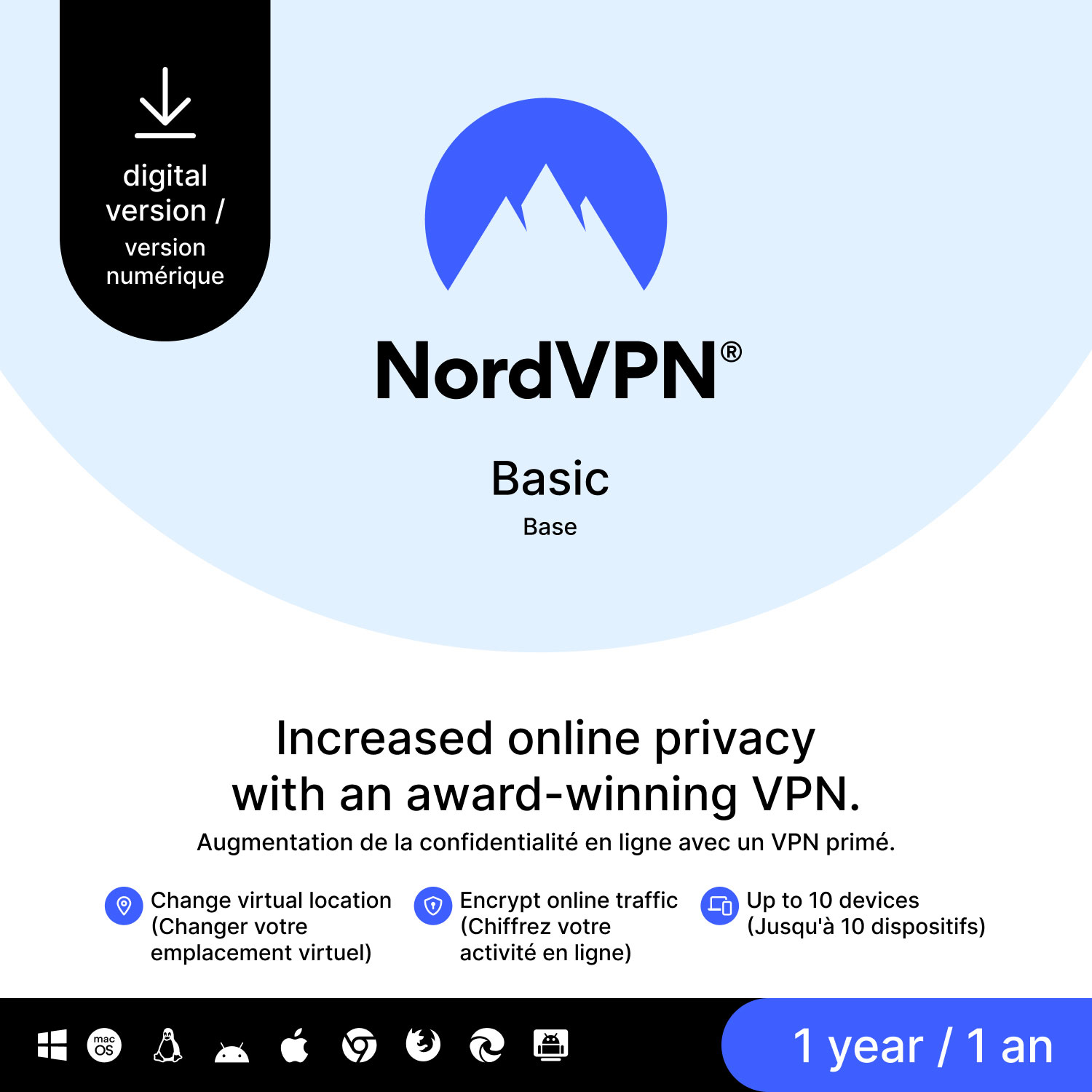 NordVPN Basic - 1 Year - Digital Download